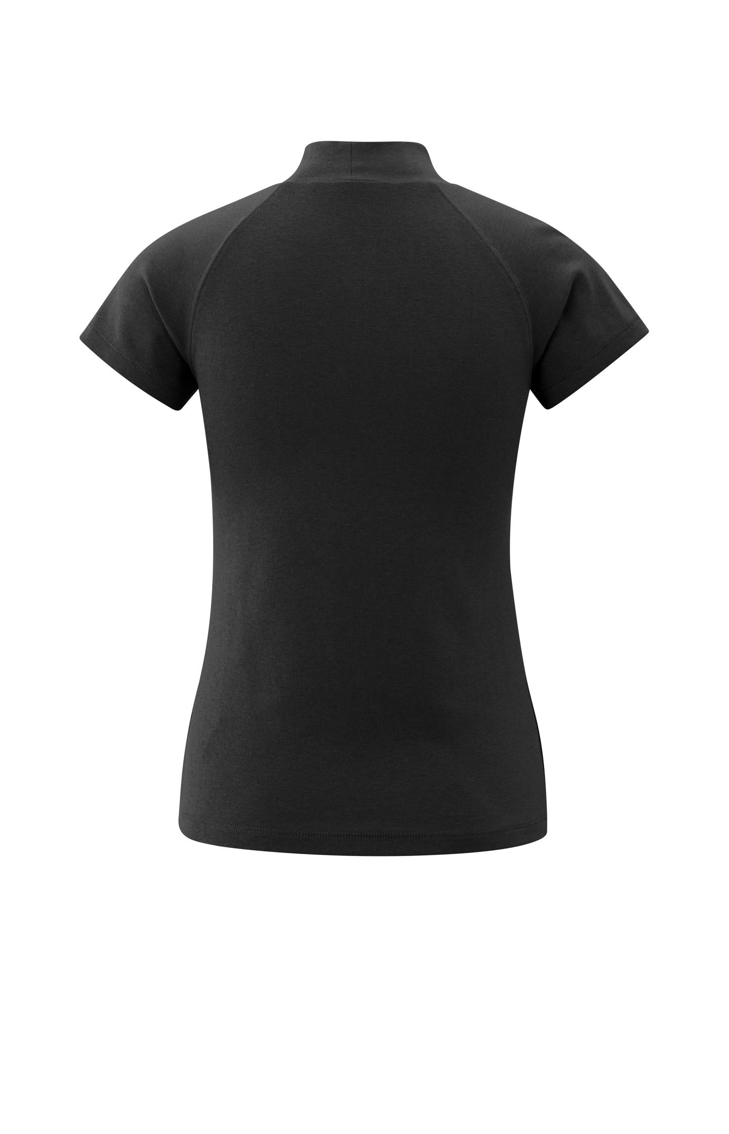 Jersey top with high neck and raglan sleeves