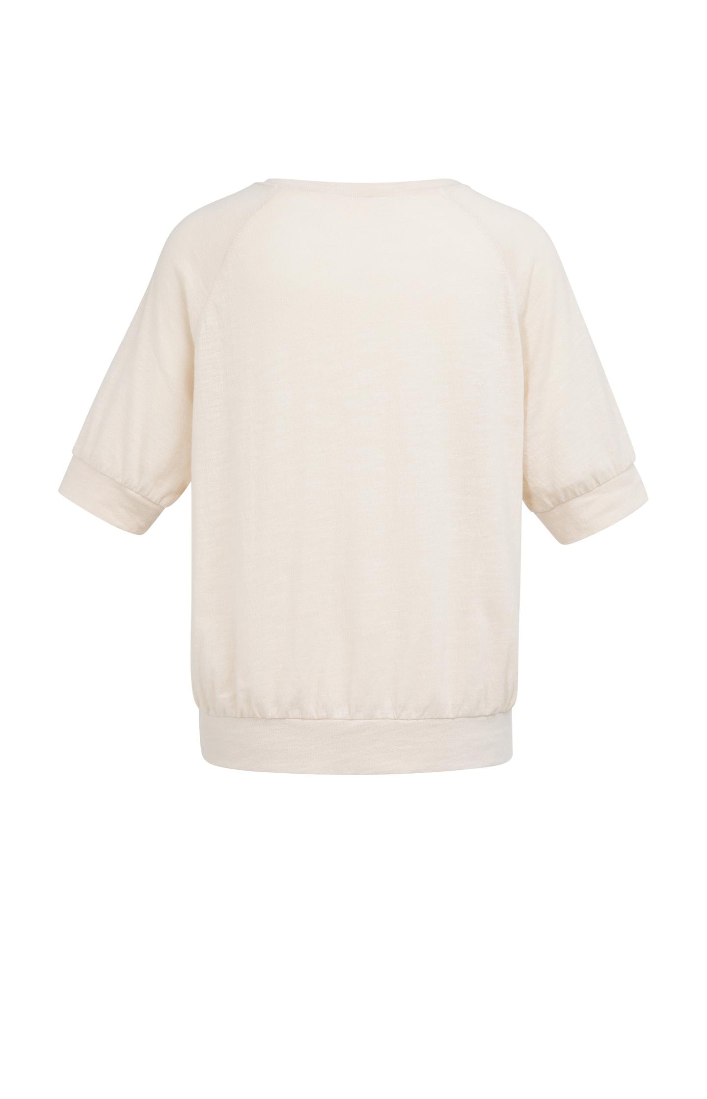 Jersey top with knitted texture