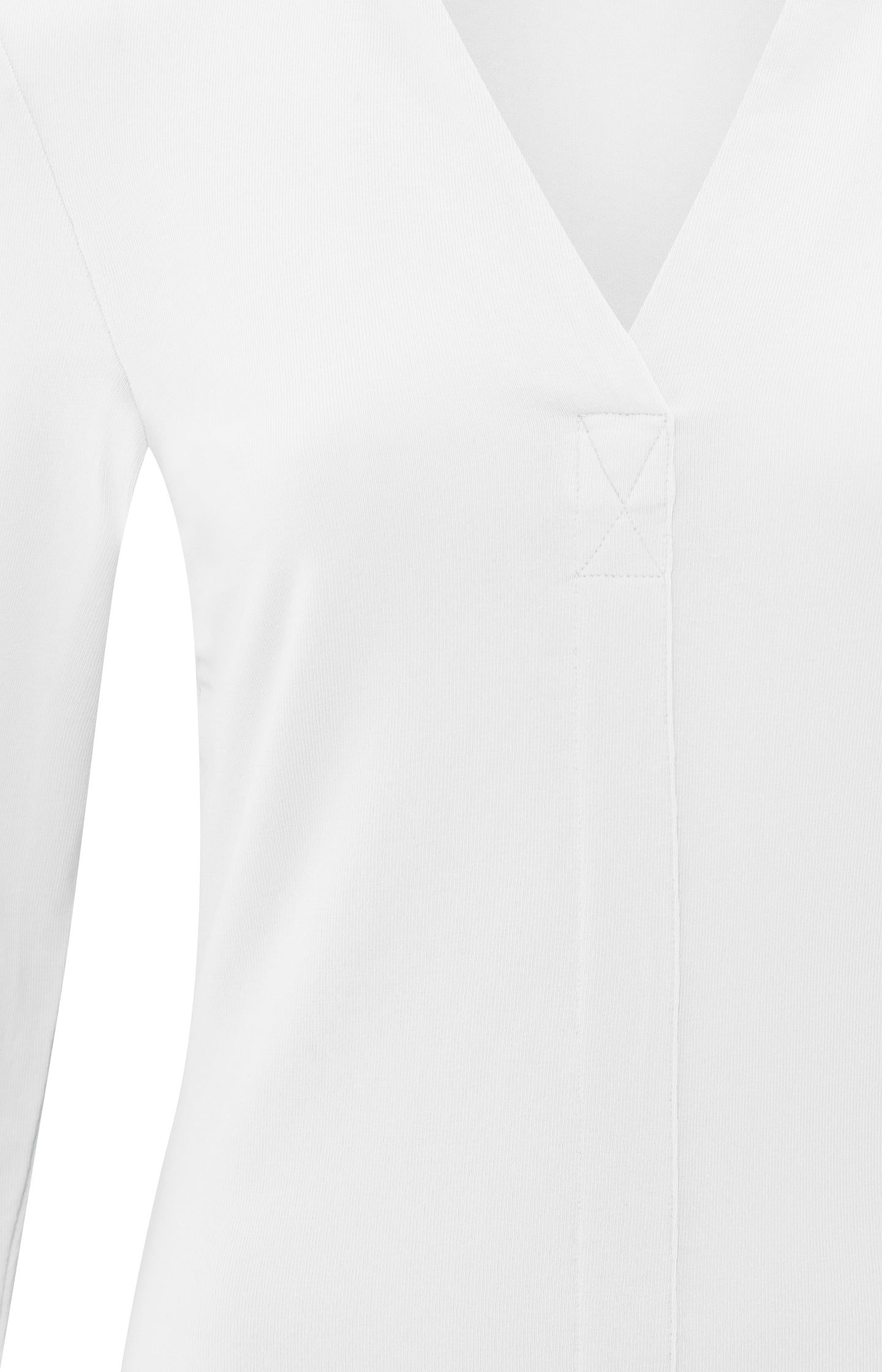 Jersey top with long sleeves and V-neck