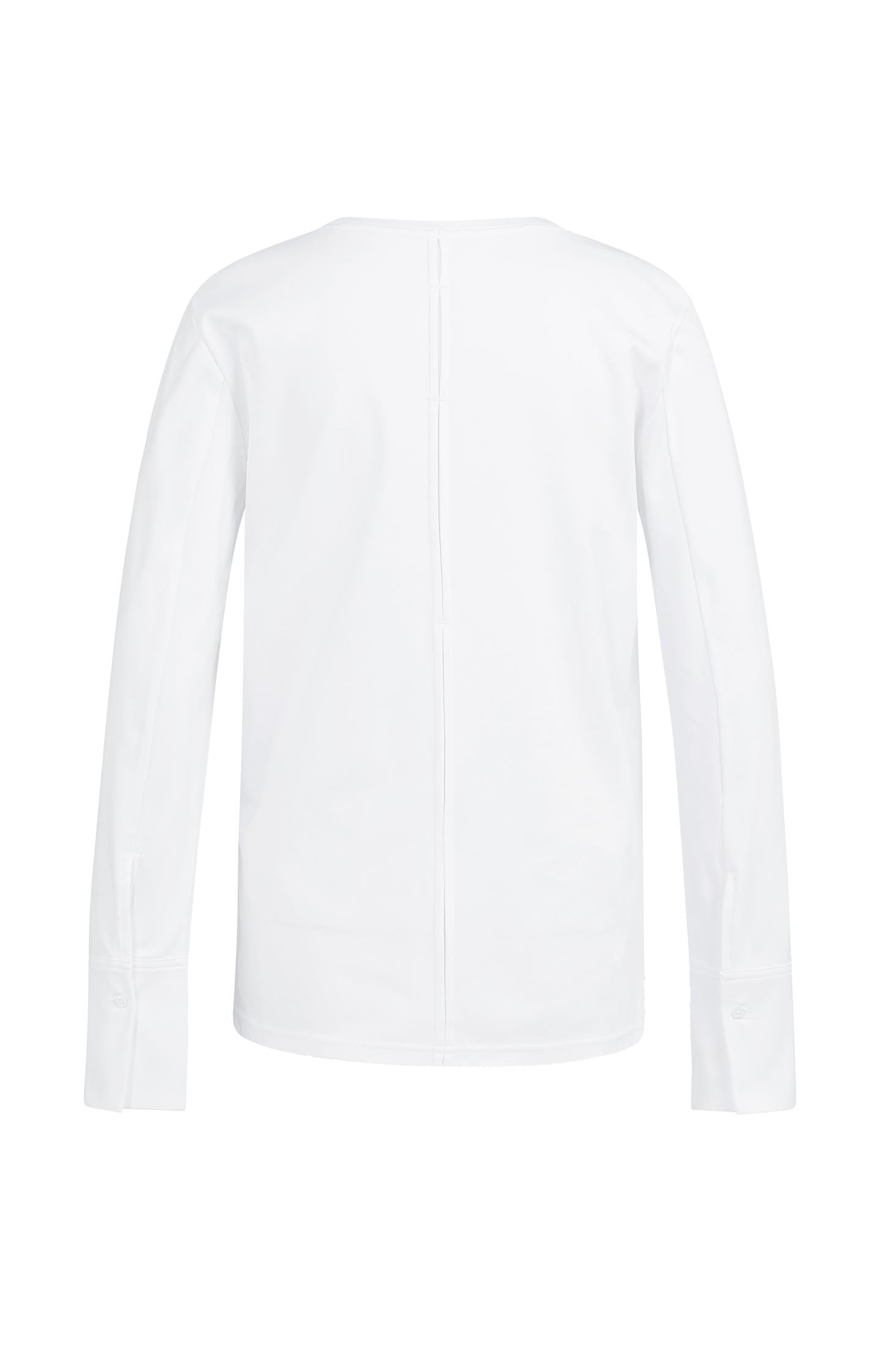 Jersey top with long sleeves and woven cuffs - Type: lookbook