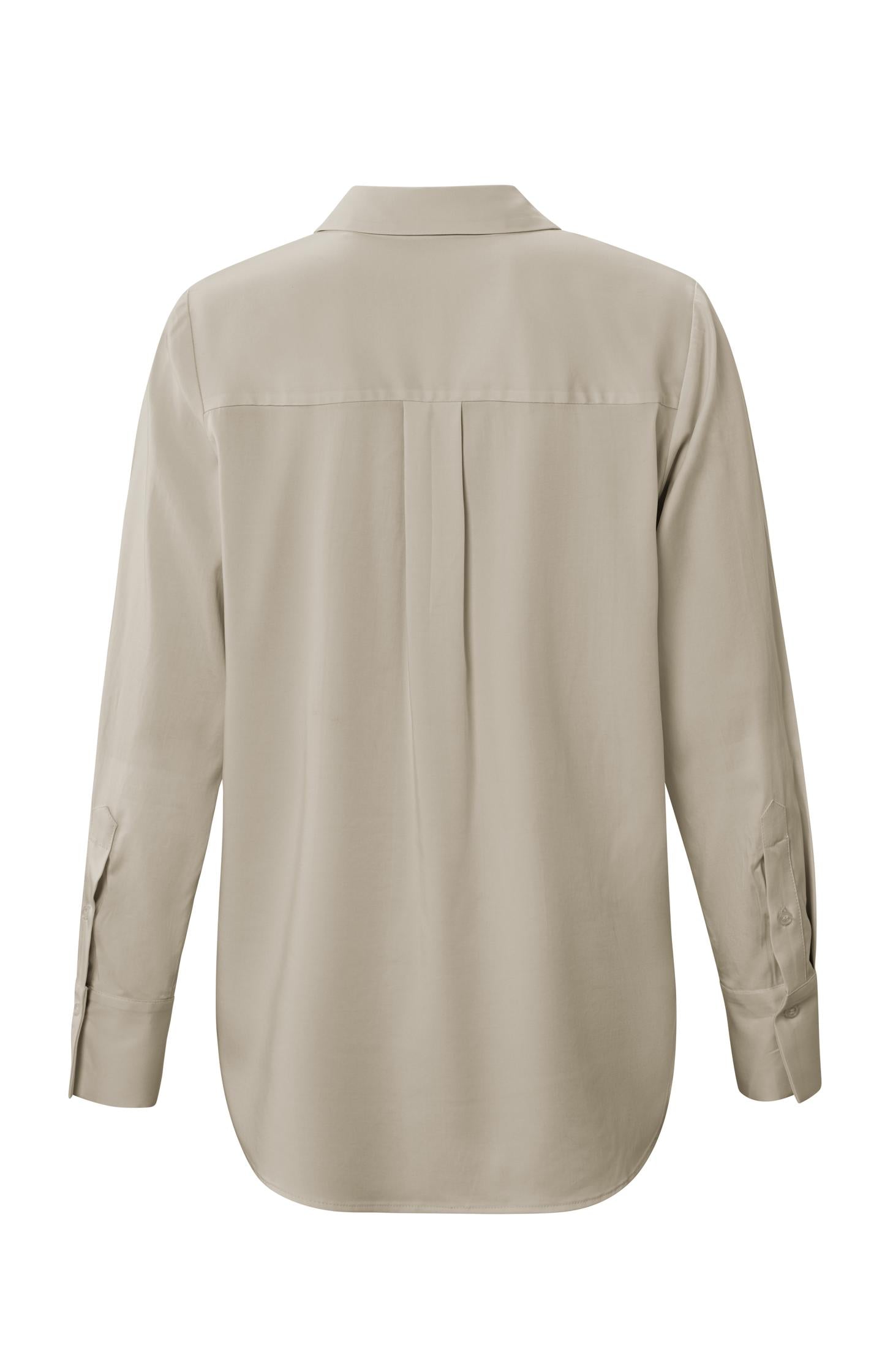 Jersey top with long sleeves, V-neck and pleated detail