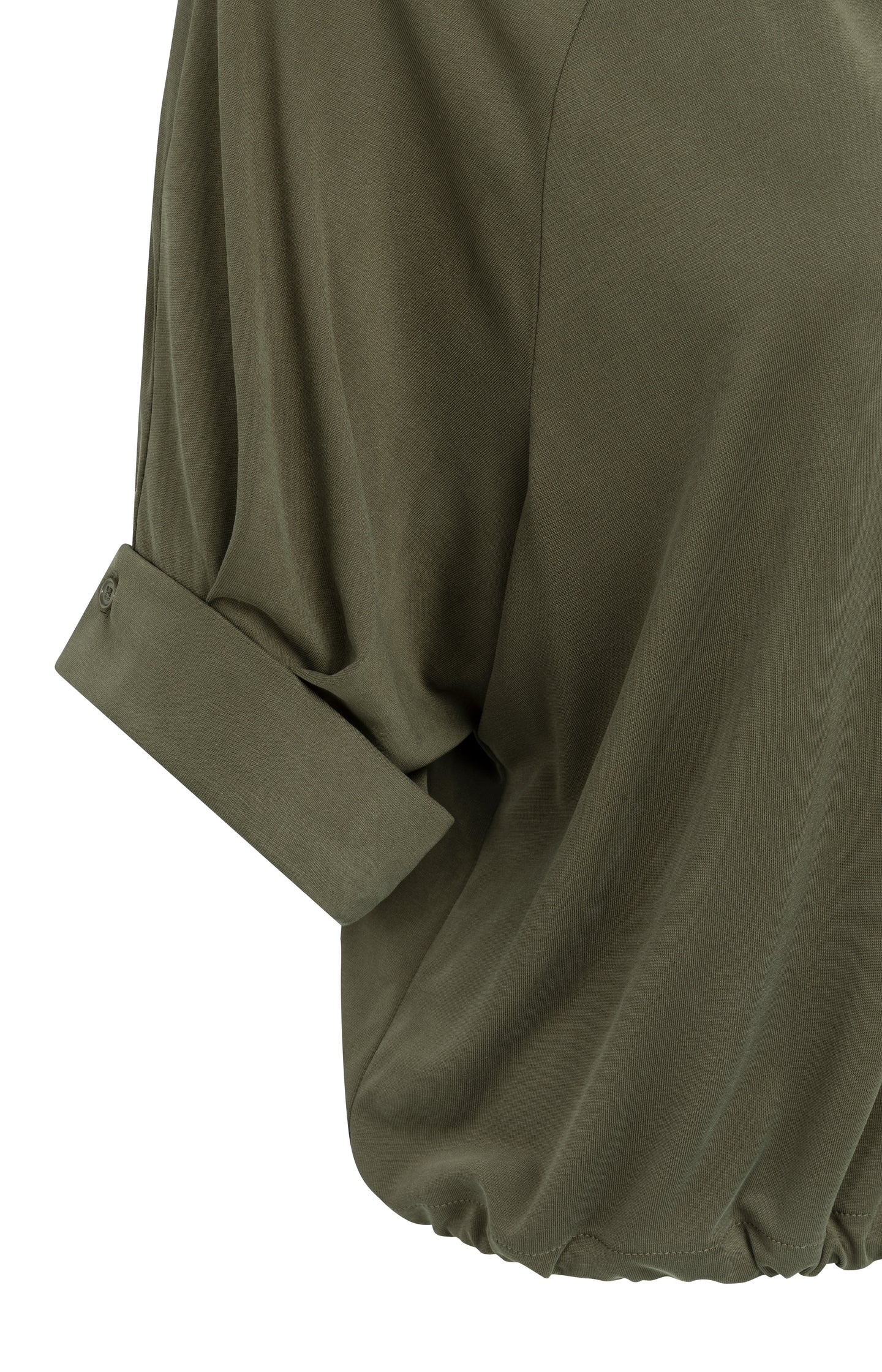 Jersey top with pleated sleeves