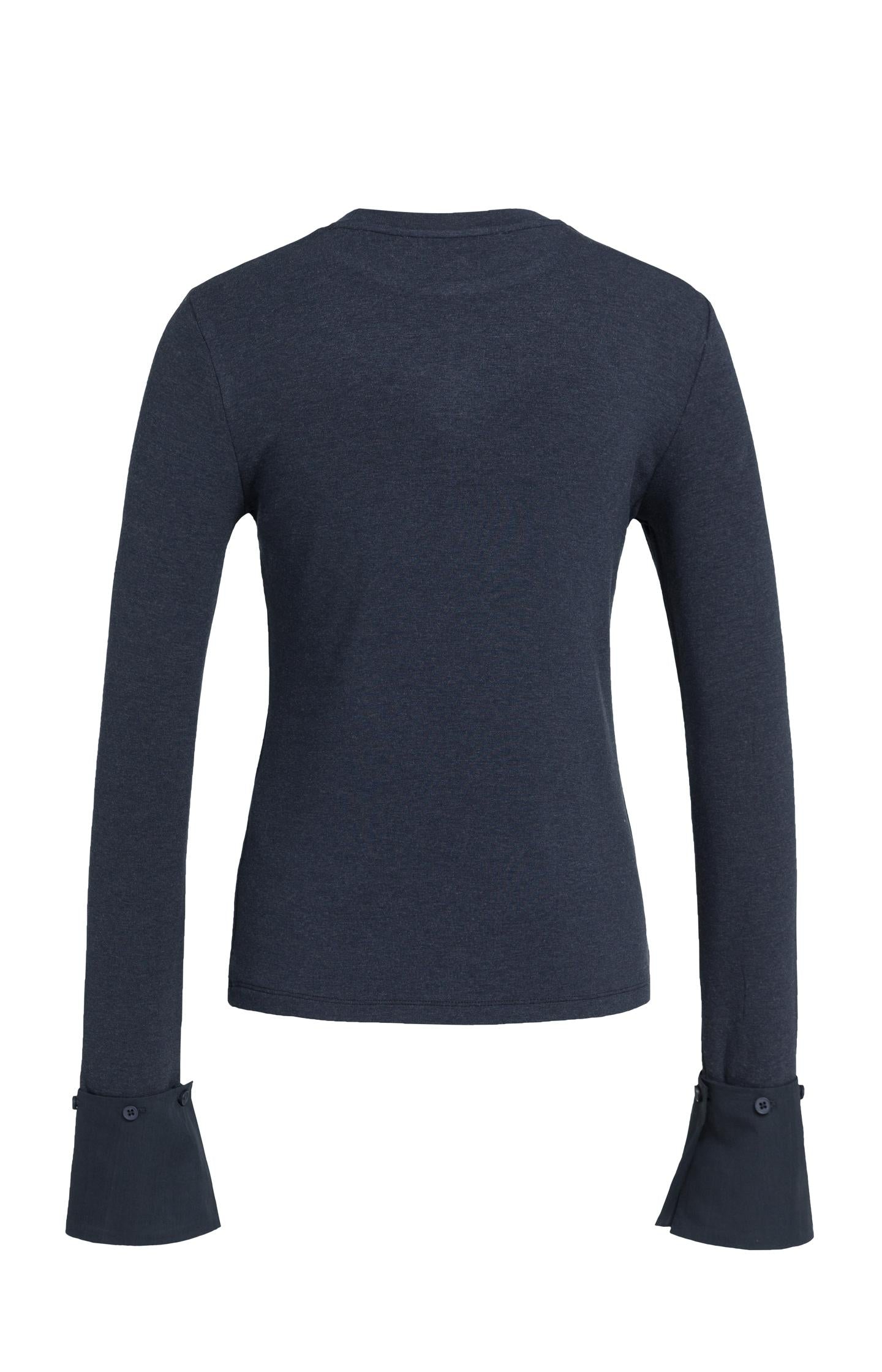 Jersey top with removable cuffs