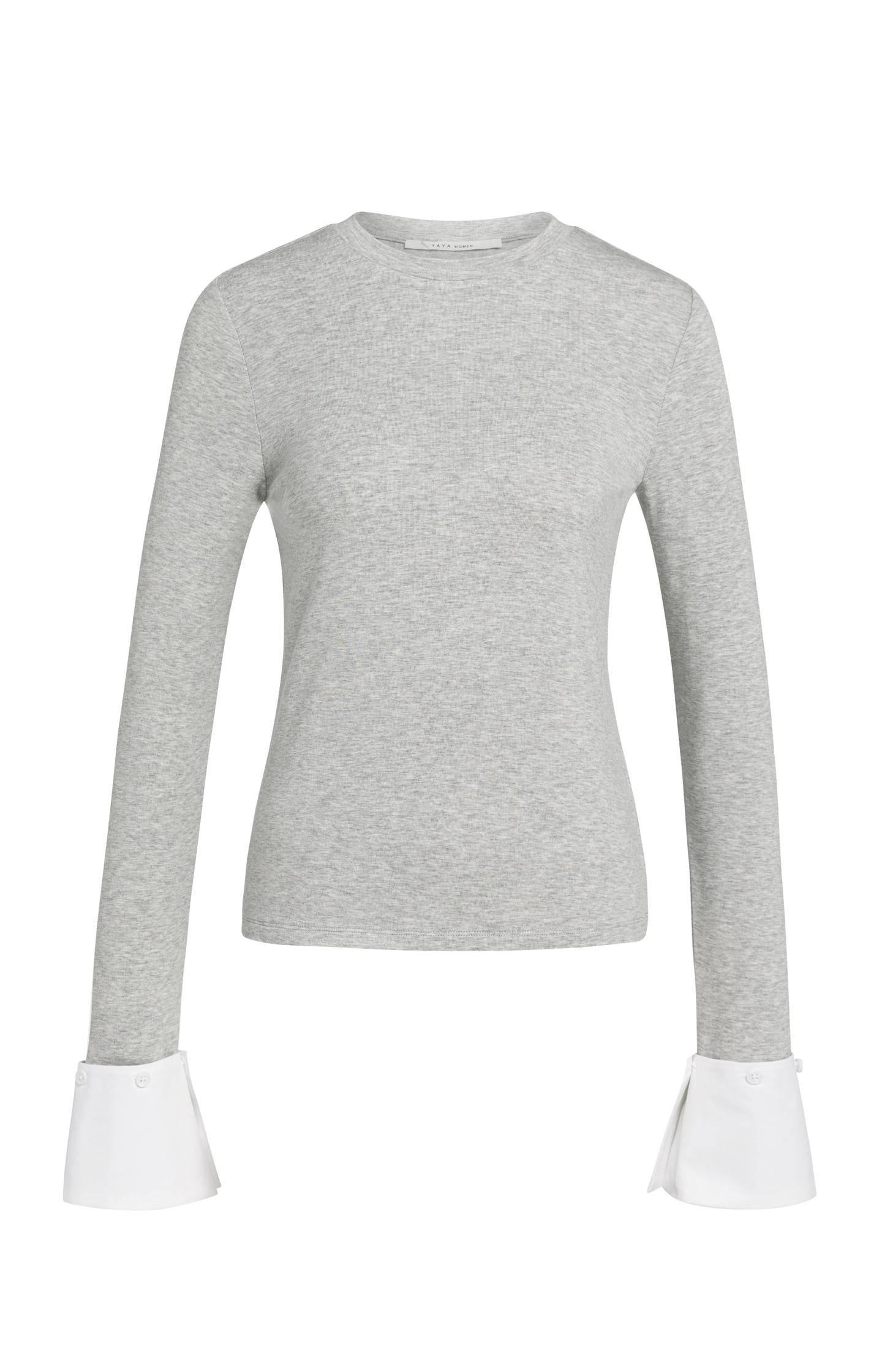 Jersey top met afneembare manchetten