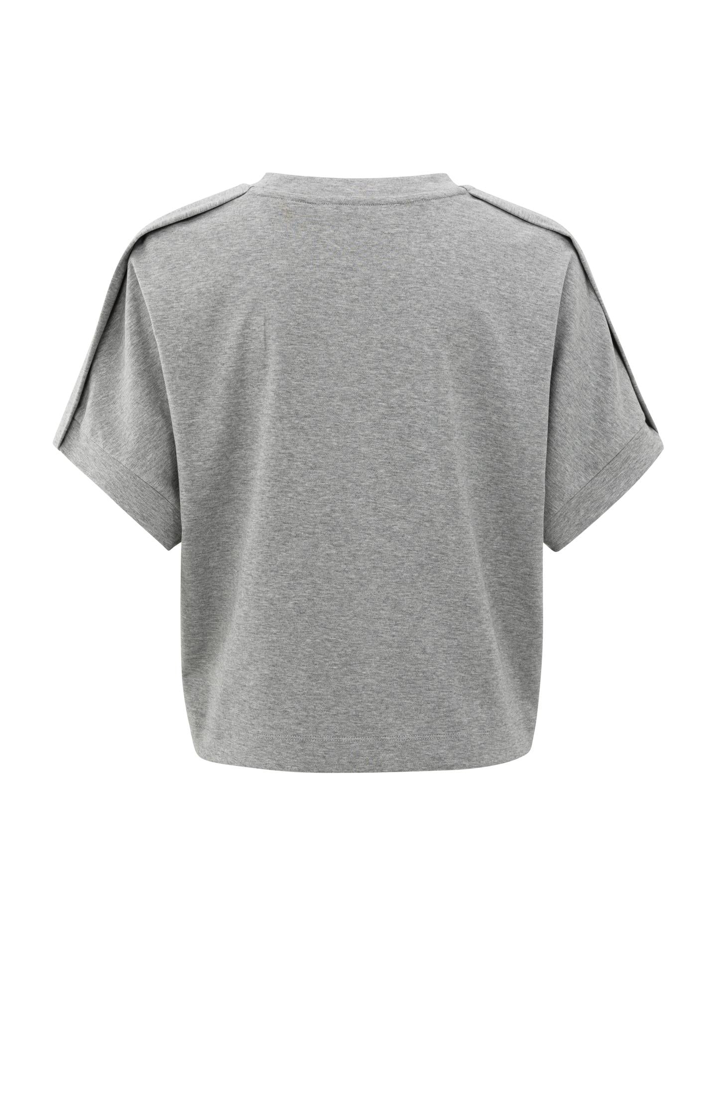 Jersey top with short sleeves and fold detail