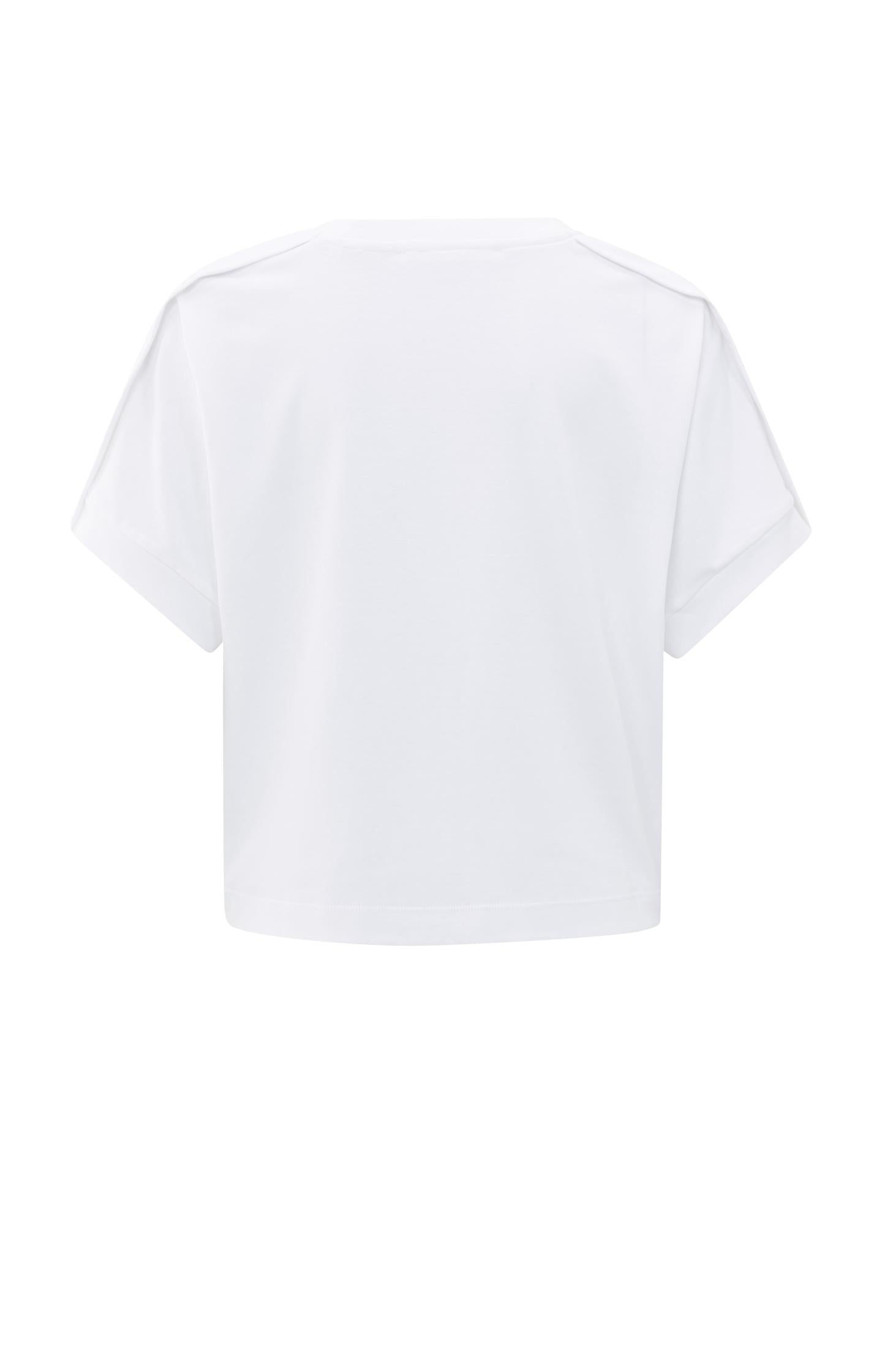 Jersey top with short sleeves and fold detail