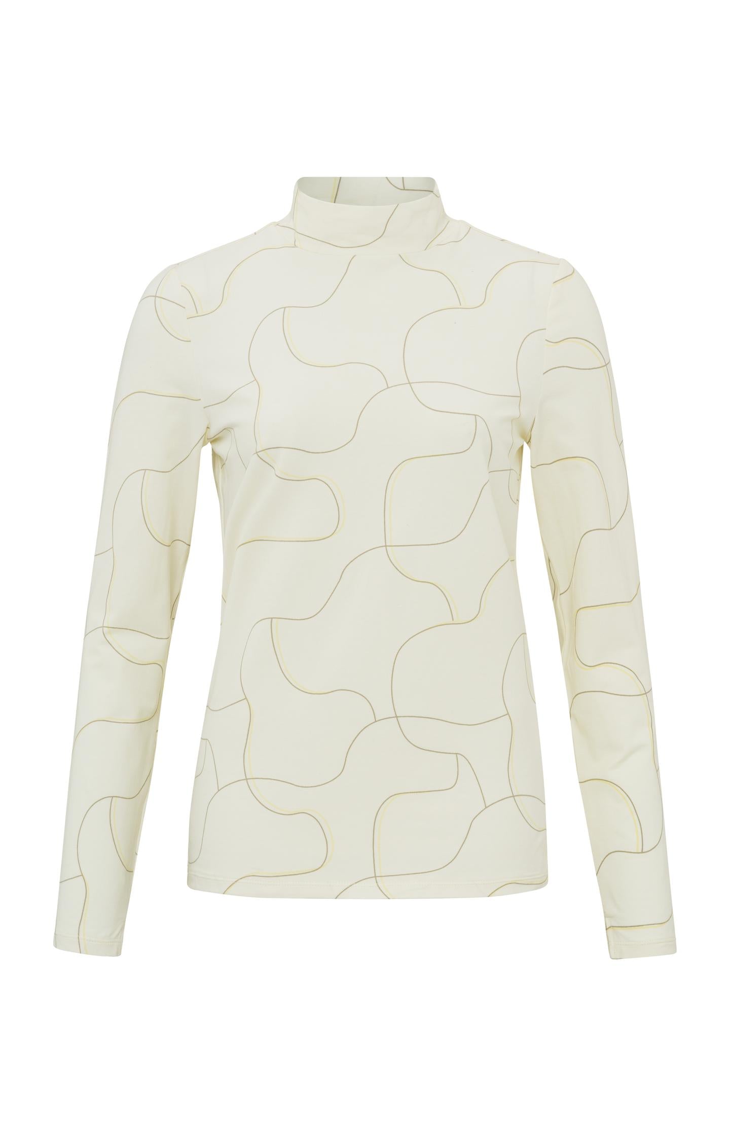 Jersey top with turtleneck, long sleeves and playful print - Type: product