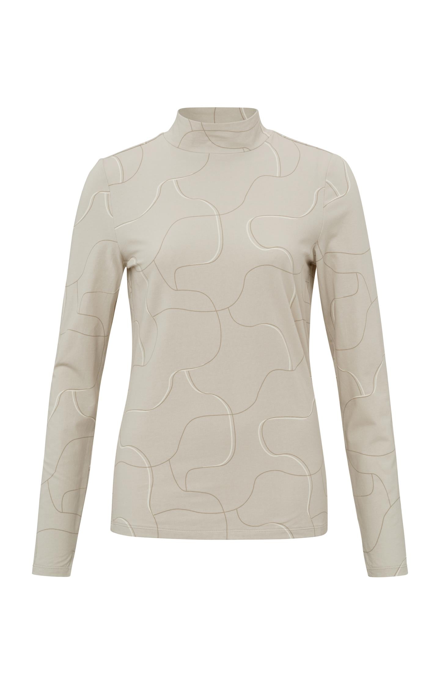 Jersey top with turtleneck, long sleeves and playful print - Type: product