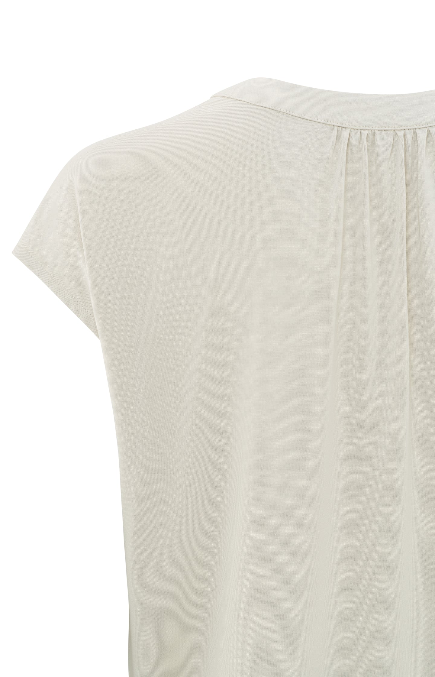 Jersey top with V-neck and pleated details in a supple fit - Moonstruck Grey