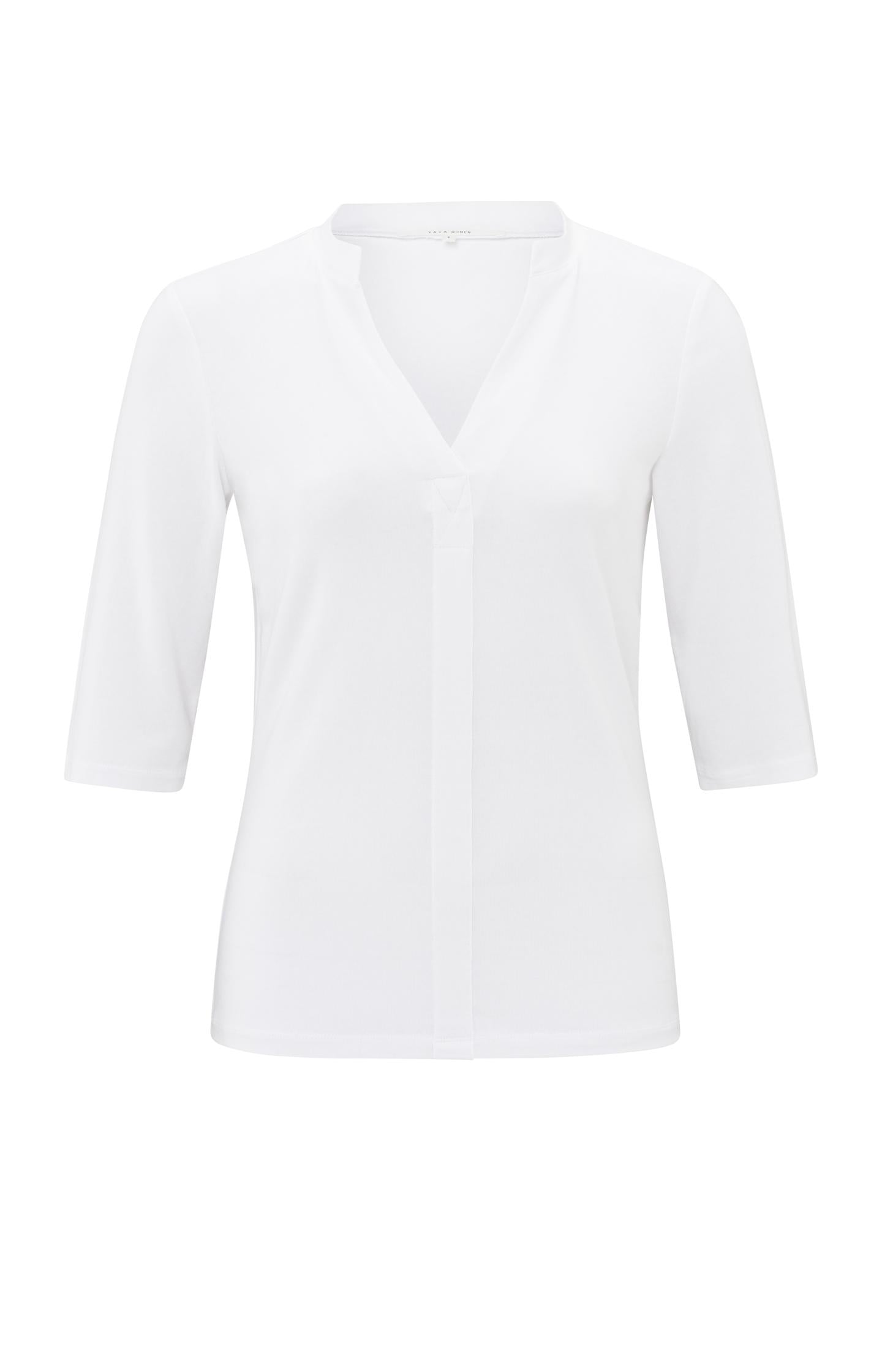 Jersey top with V-neck and three-quarter sleeves - Type: product