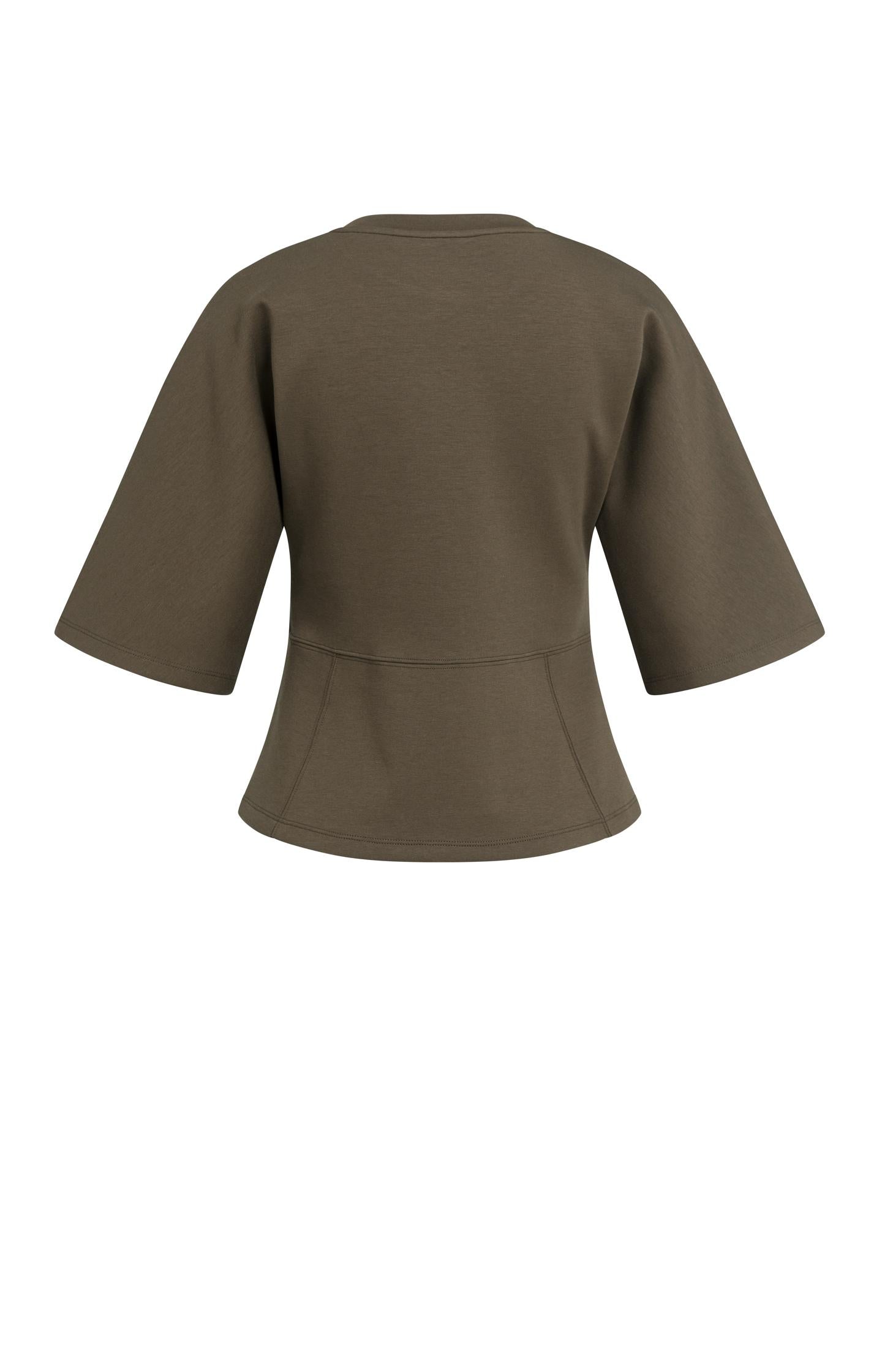 Jersey top with wide mid-length sleeves