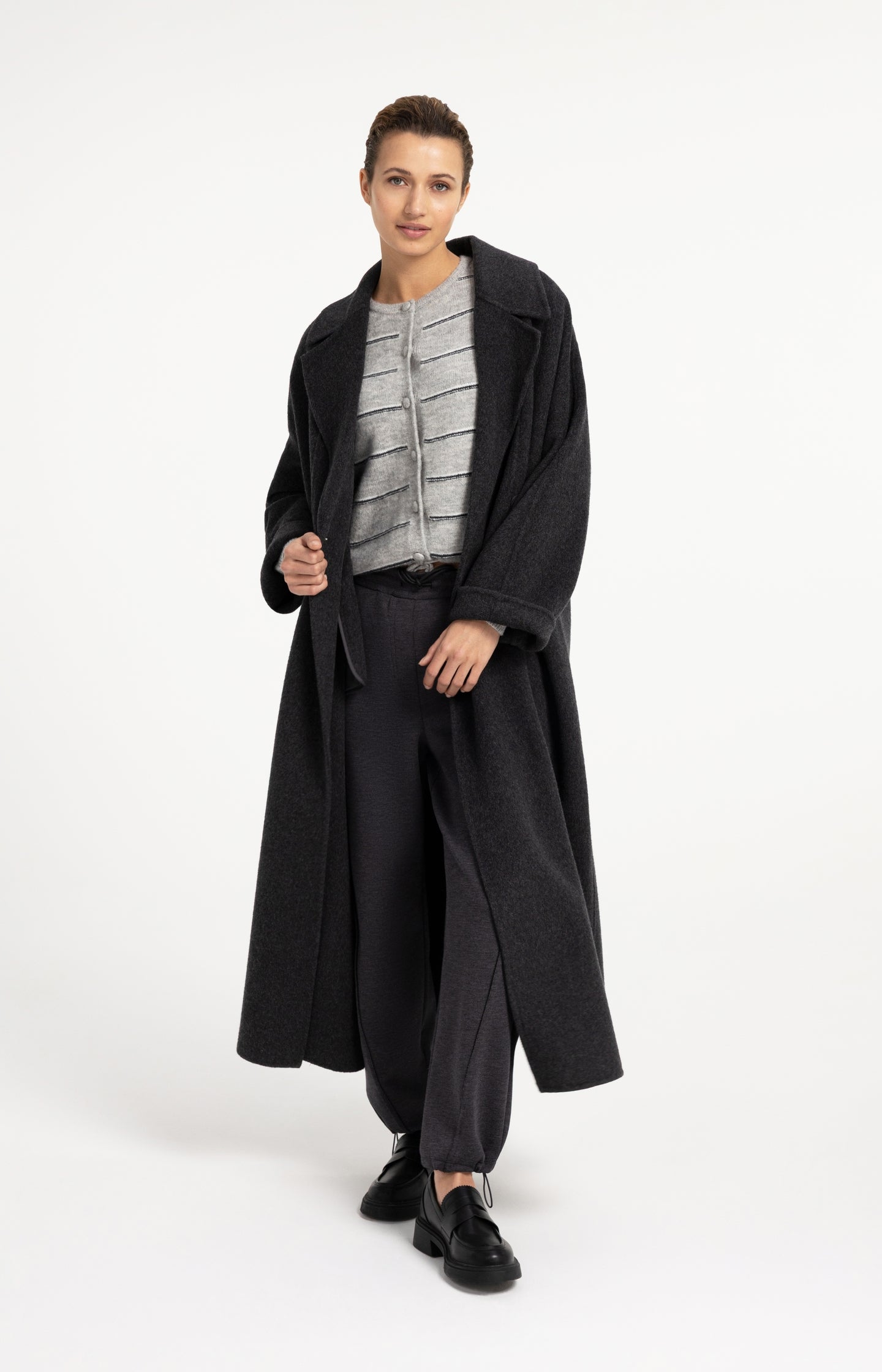 Jersey trousers with adjustable hems