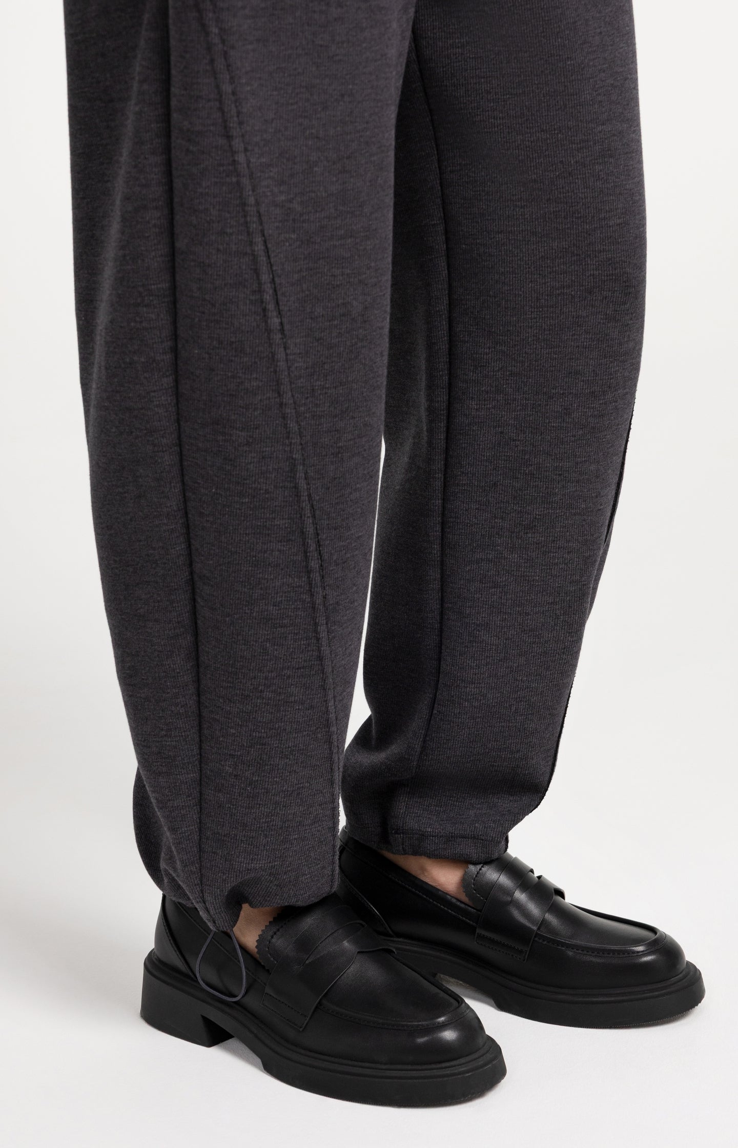Jersey trousers with adjustable hems