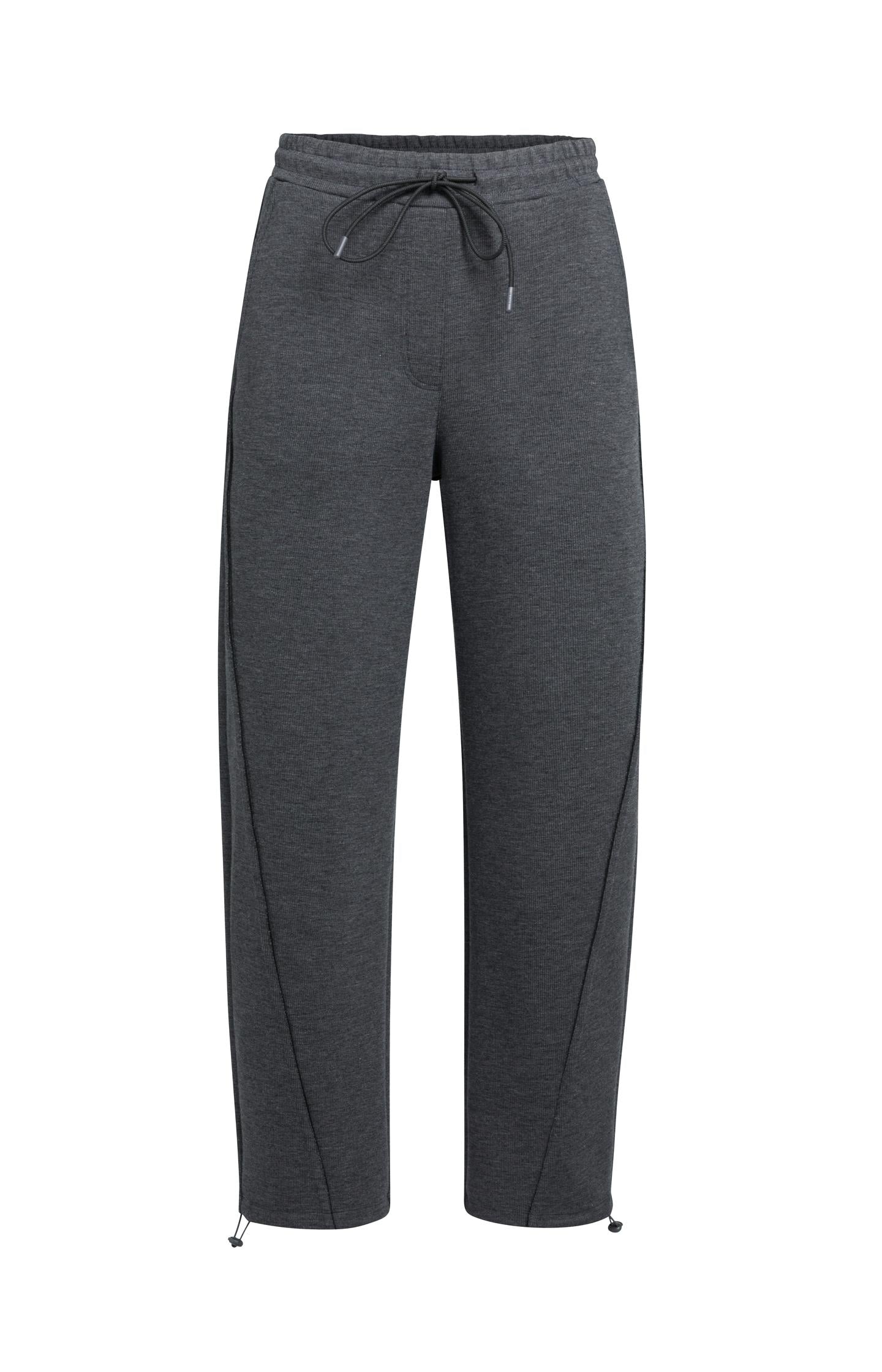Jersey trousers with adjustable hems