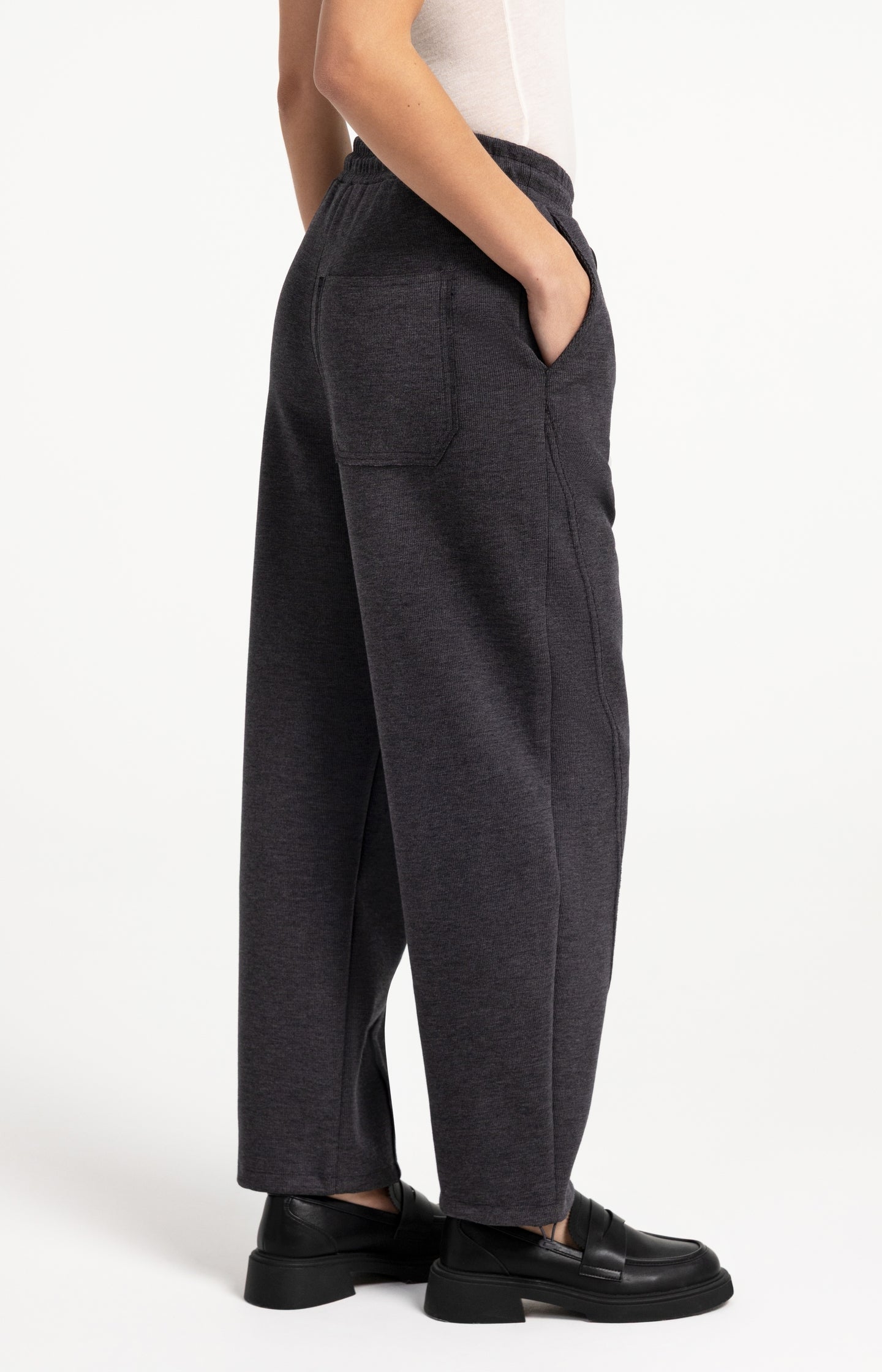 Jersey trousers with adjustable hems