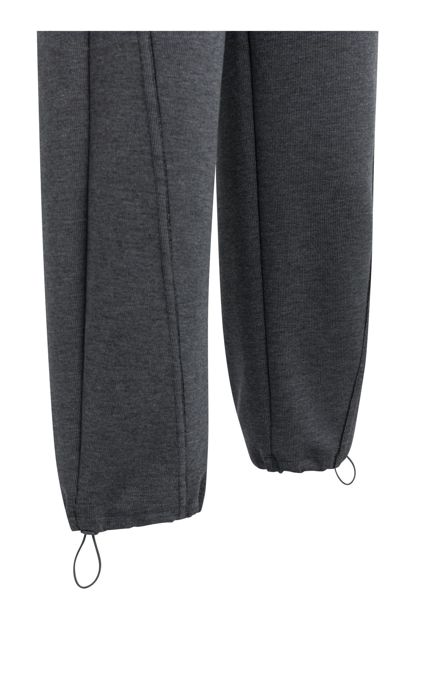 Jersey trousers with adjustable hems