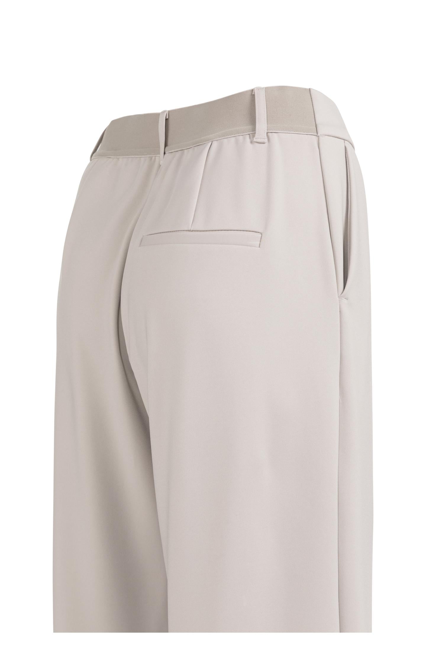 Jersey trousers with elastic waistband and wide legs
