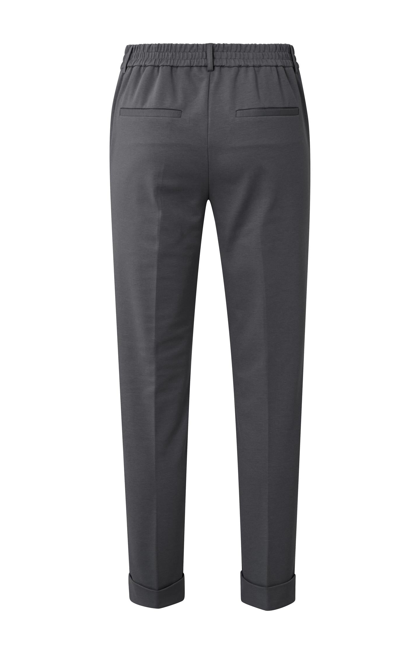 Jersey trousers with straight legs and elastic waistband