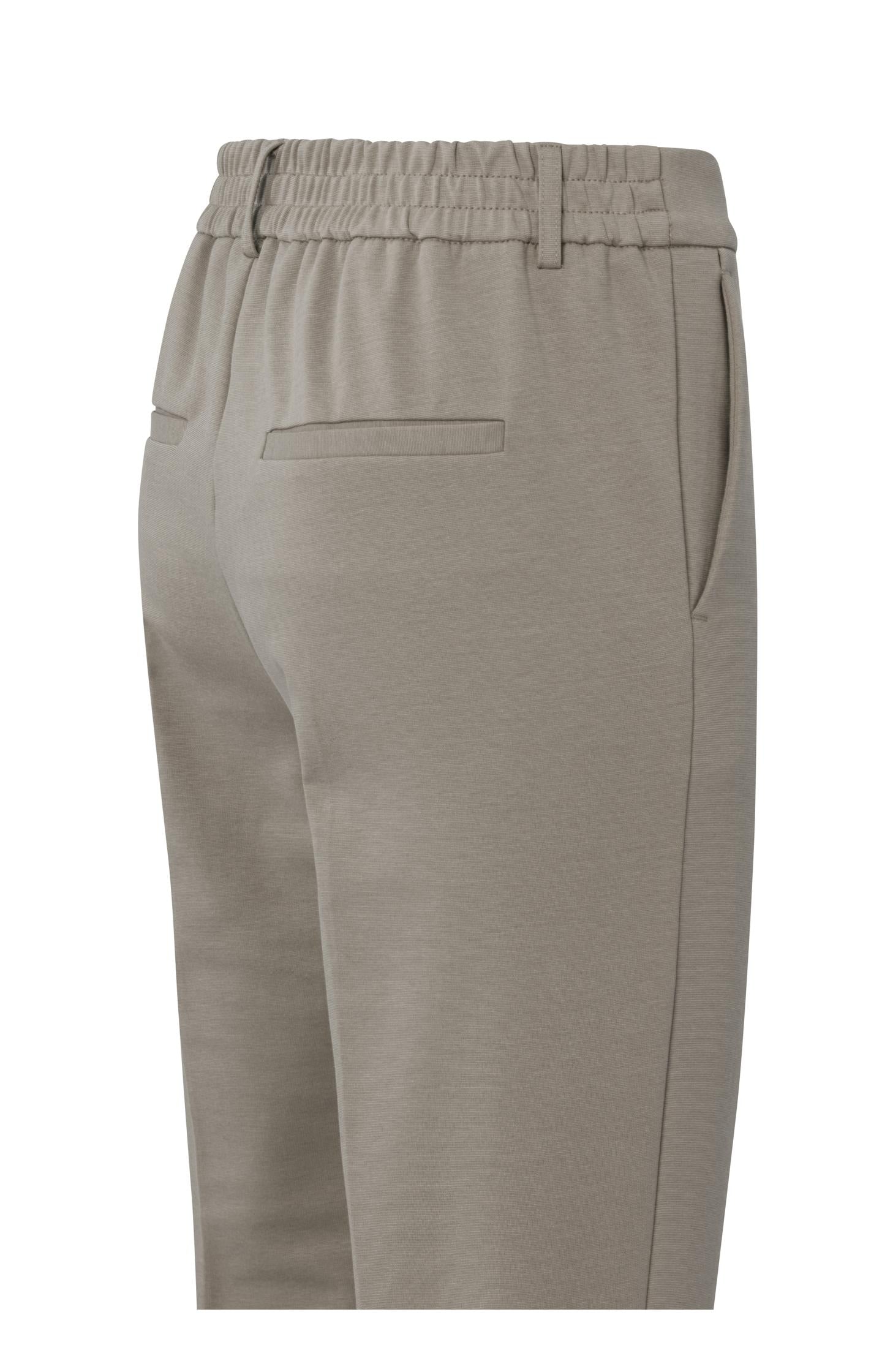 Jersey trousers with straight legs and elastic waistband