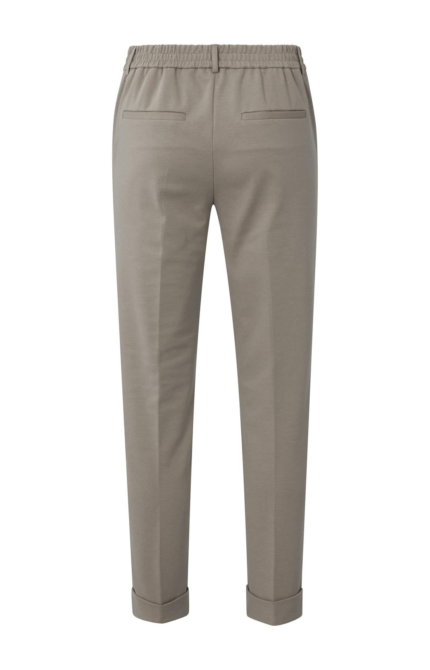 Jersey trousers with straight legs and elastic waistband