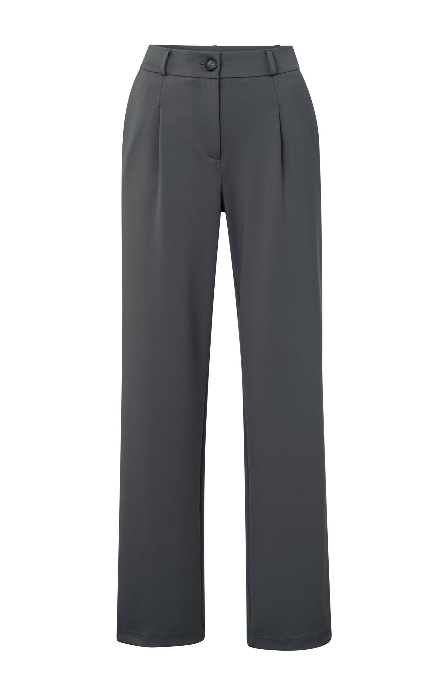 Jersey trousers with wide legs and pleated details - Type: product