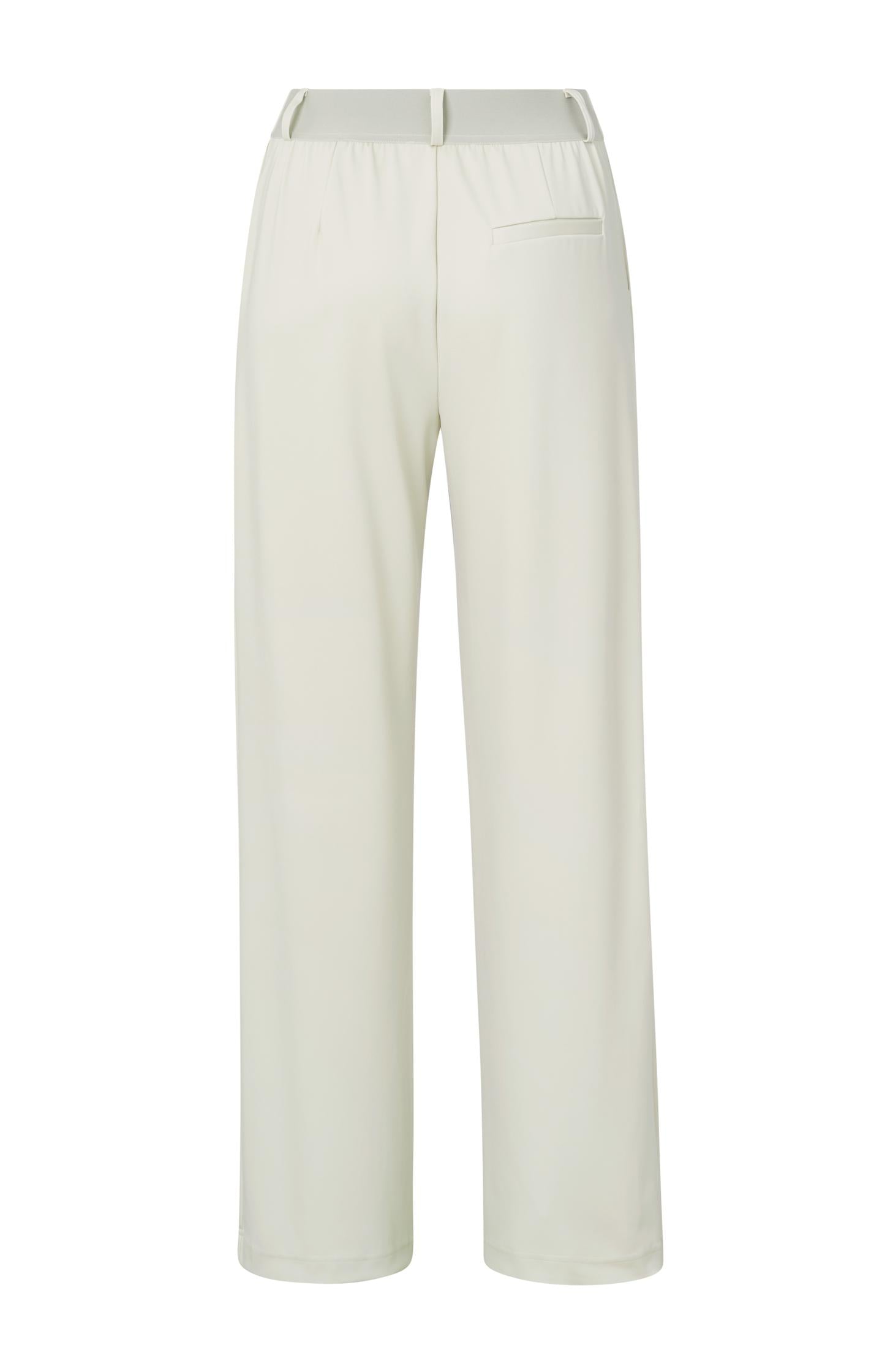 Jersey trousers with wide legs and pleated details