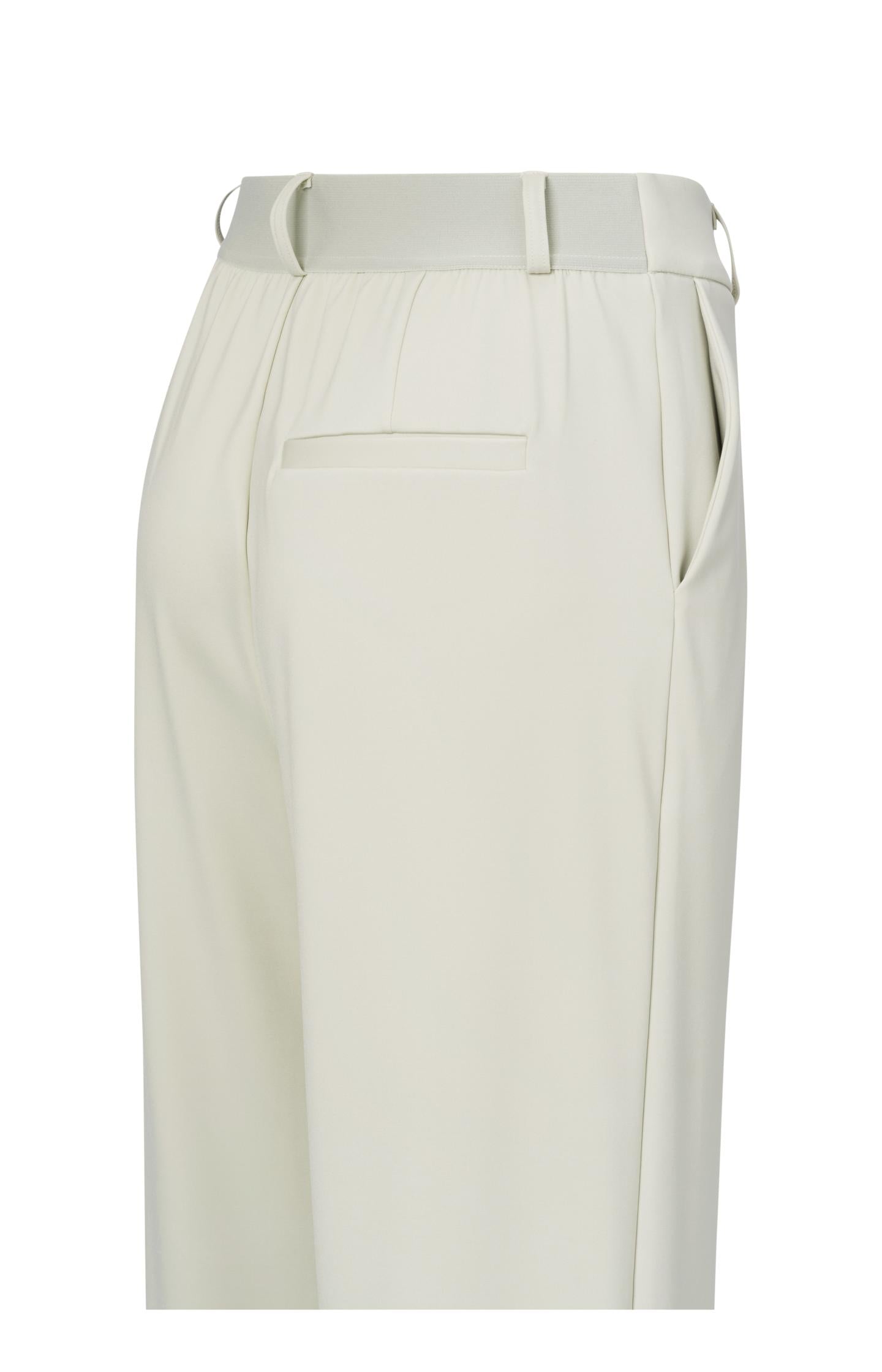 Jersey trousers with wide legs and pleated details