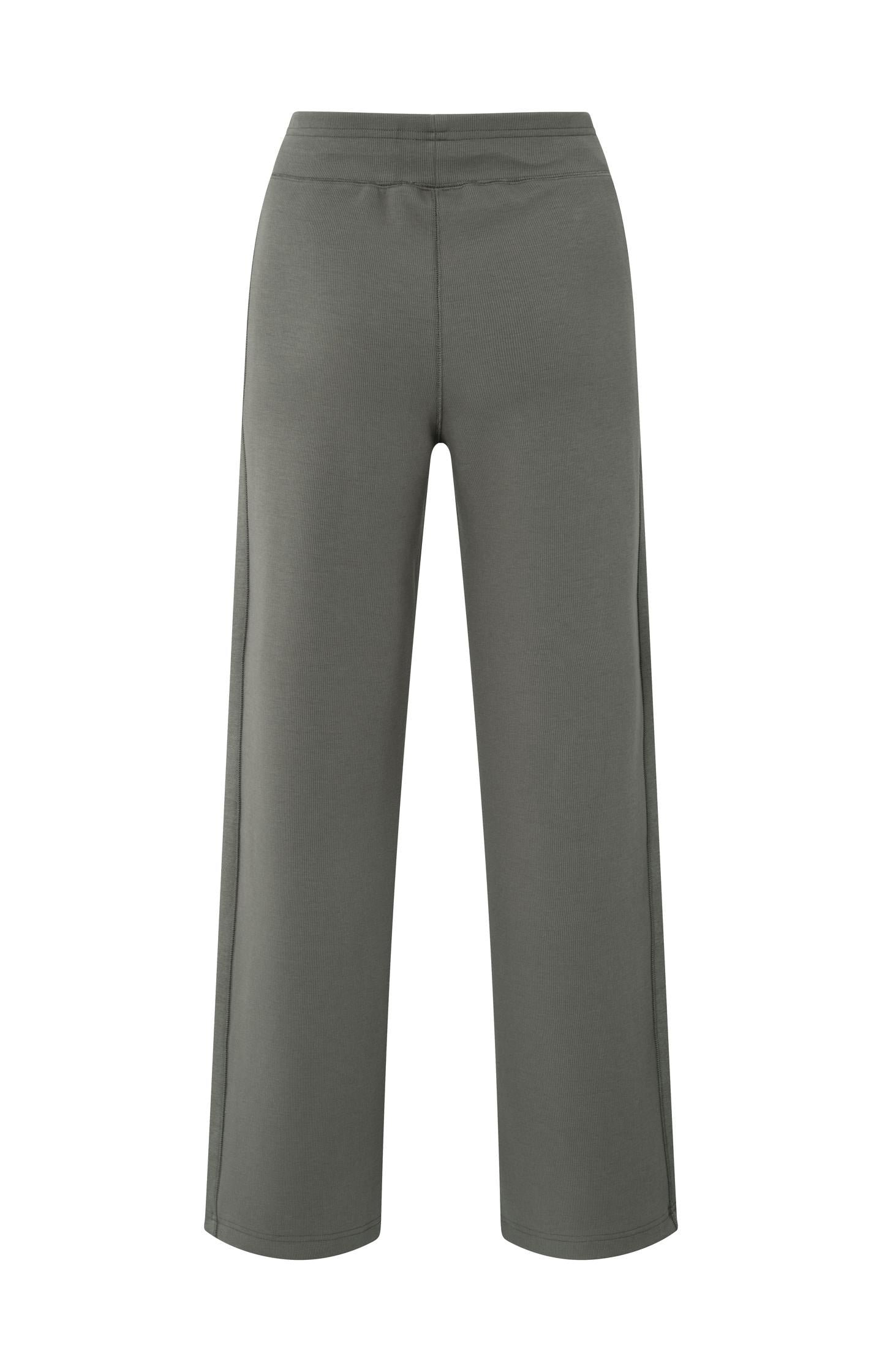Jersey trousers with wide legs and side seam details
