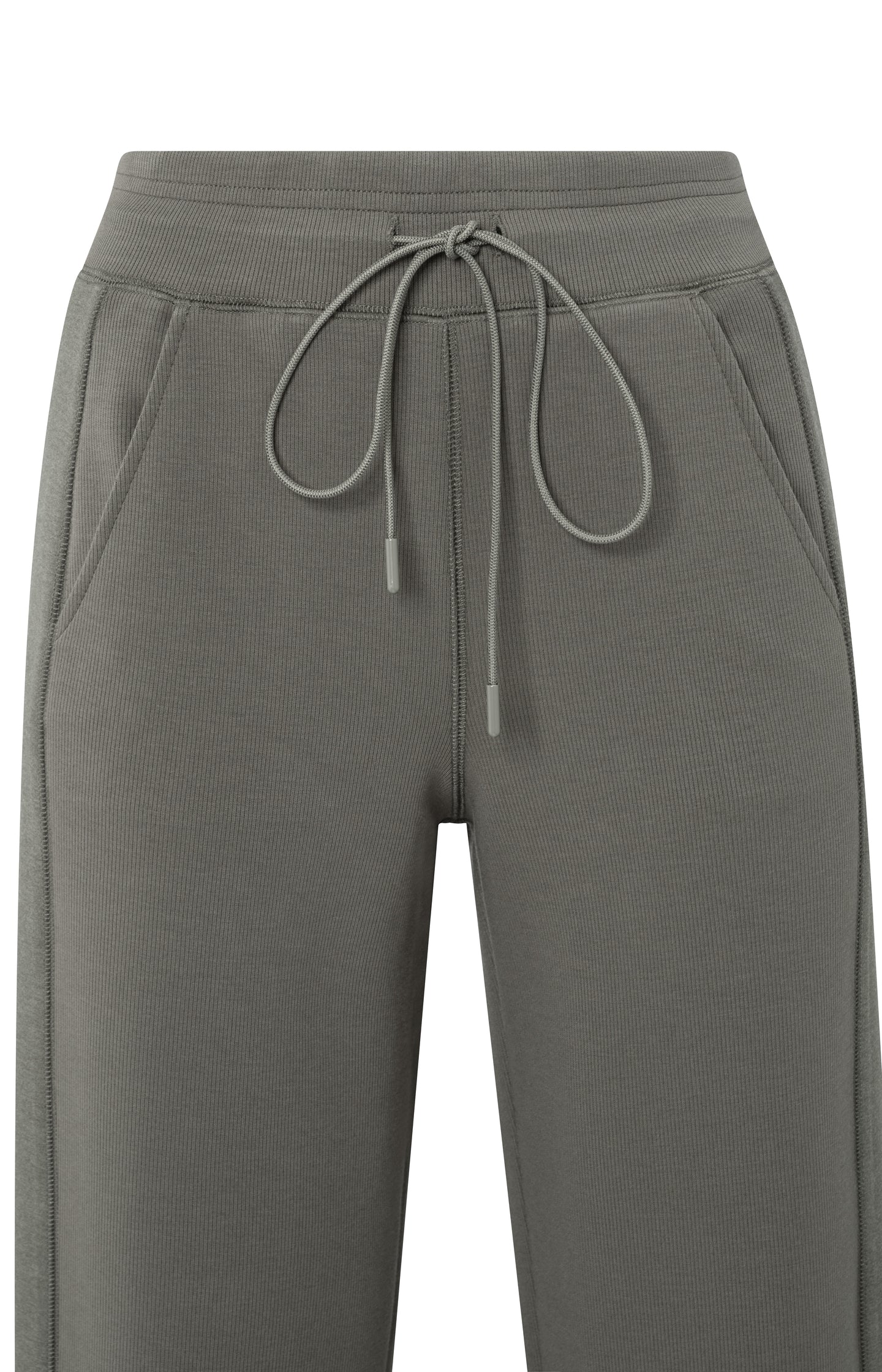 Jersey trousers with wide legs and side seam details