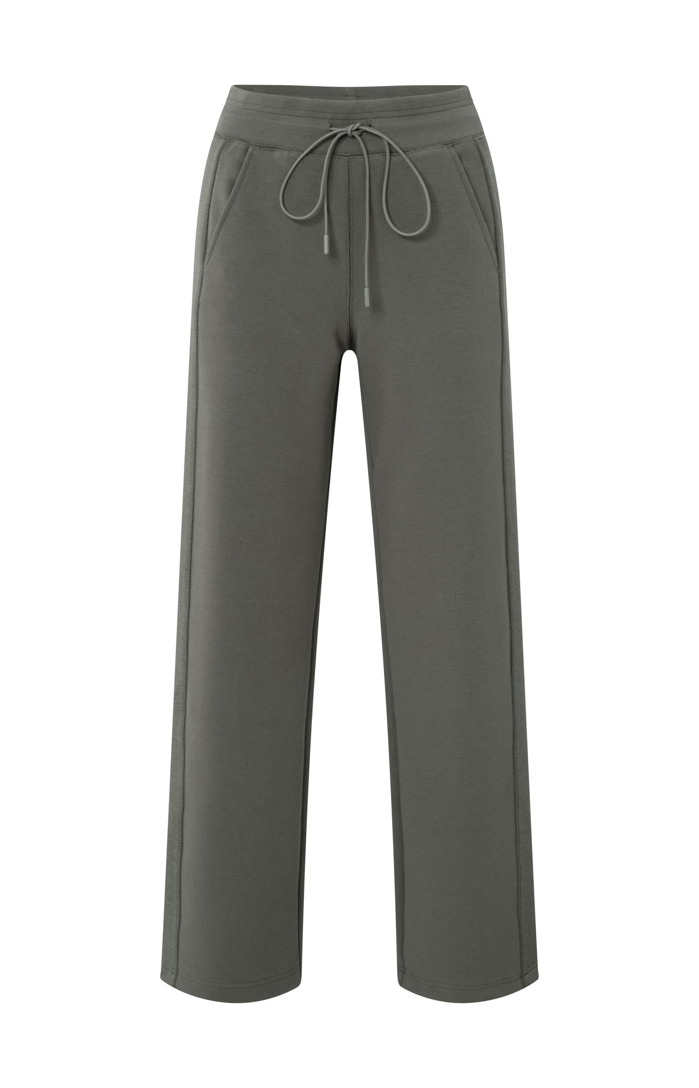 Jersey trousers with wide legs and side seam details - Type: product