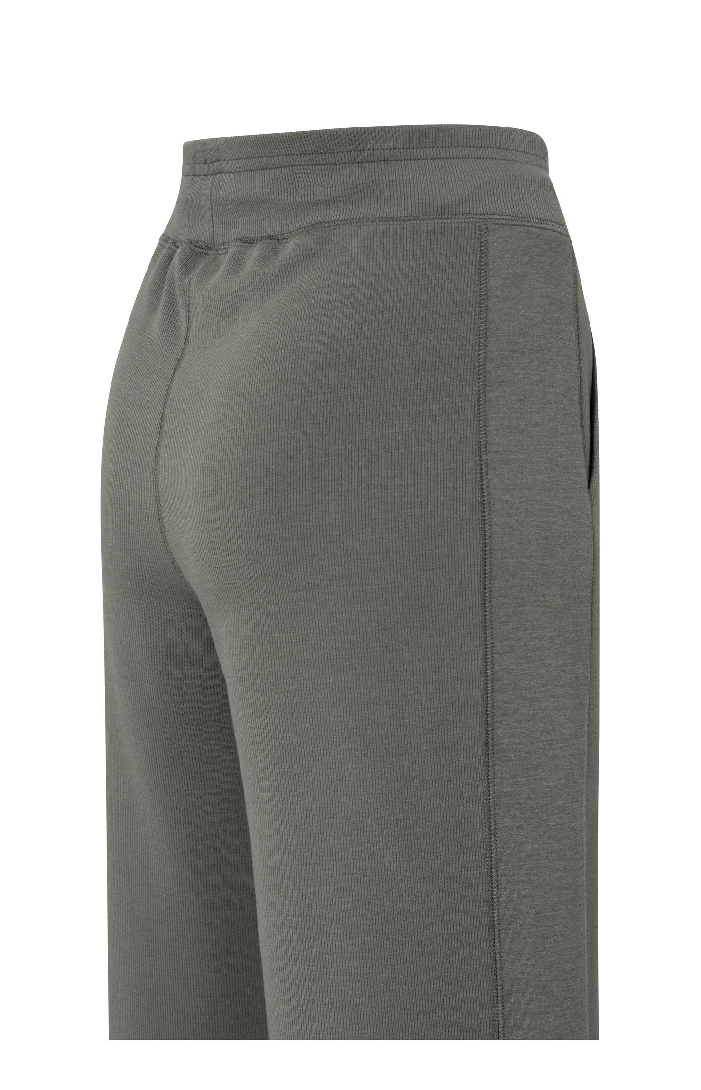 Jersey trousers with wide legs and side seam details