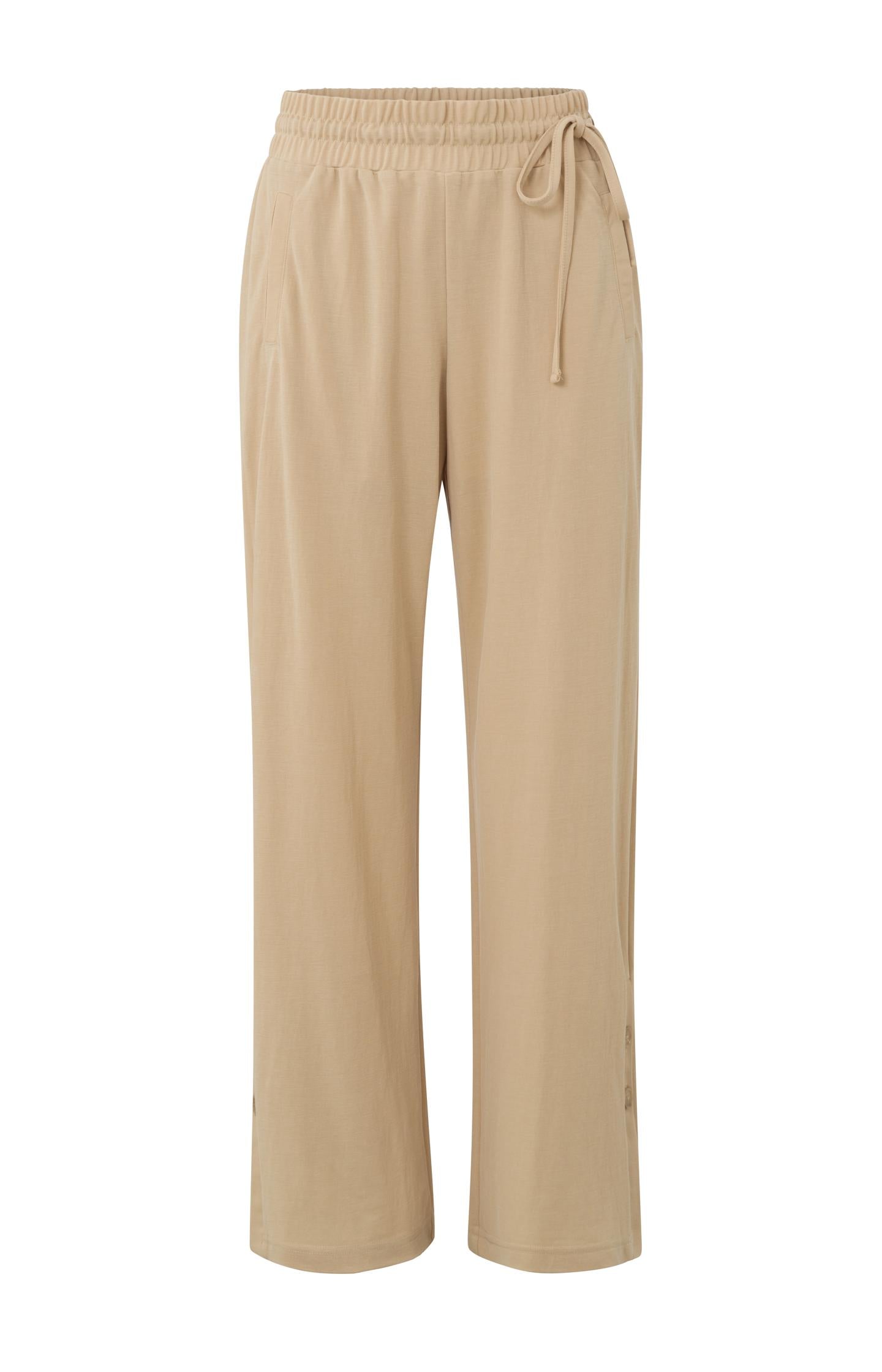 Jersey wide leg trousers with elastic waist and pockets - Type: product