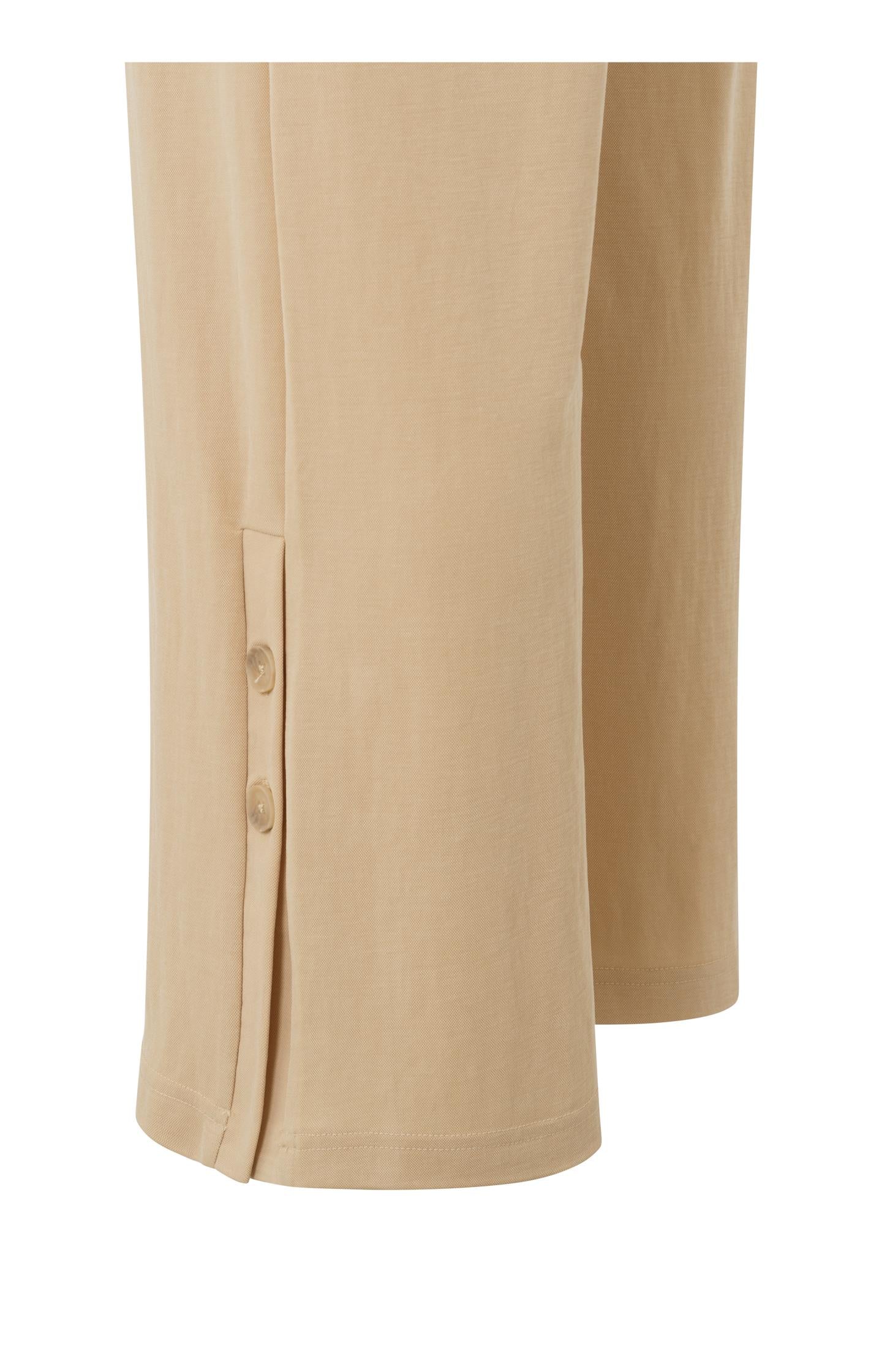 Jersey wide leg trousers with elastic waist and pockets