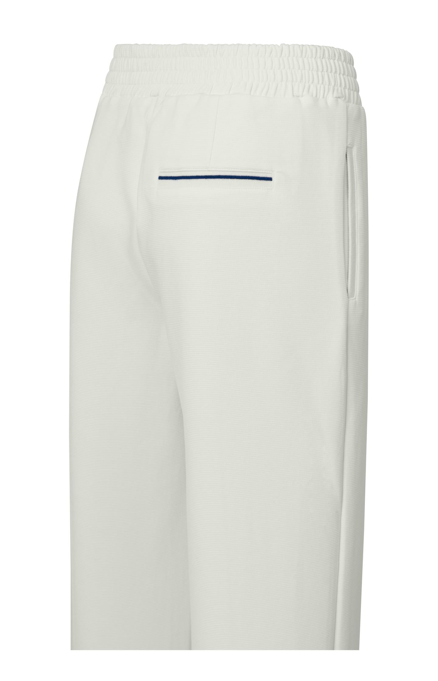 Jersey wide leg trousers with elastic waist and seam details