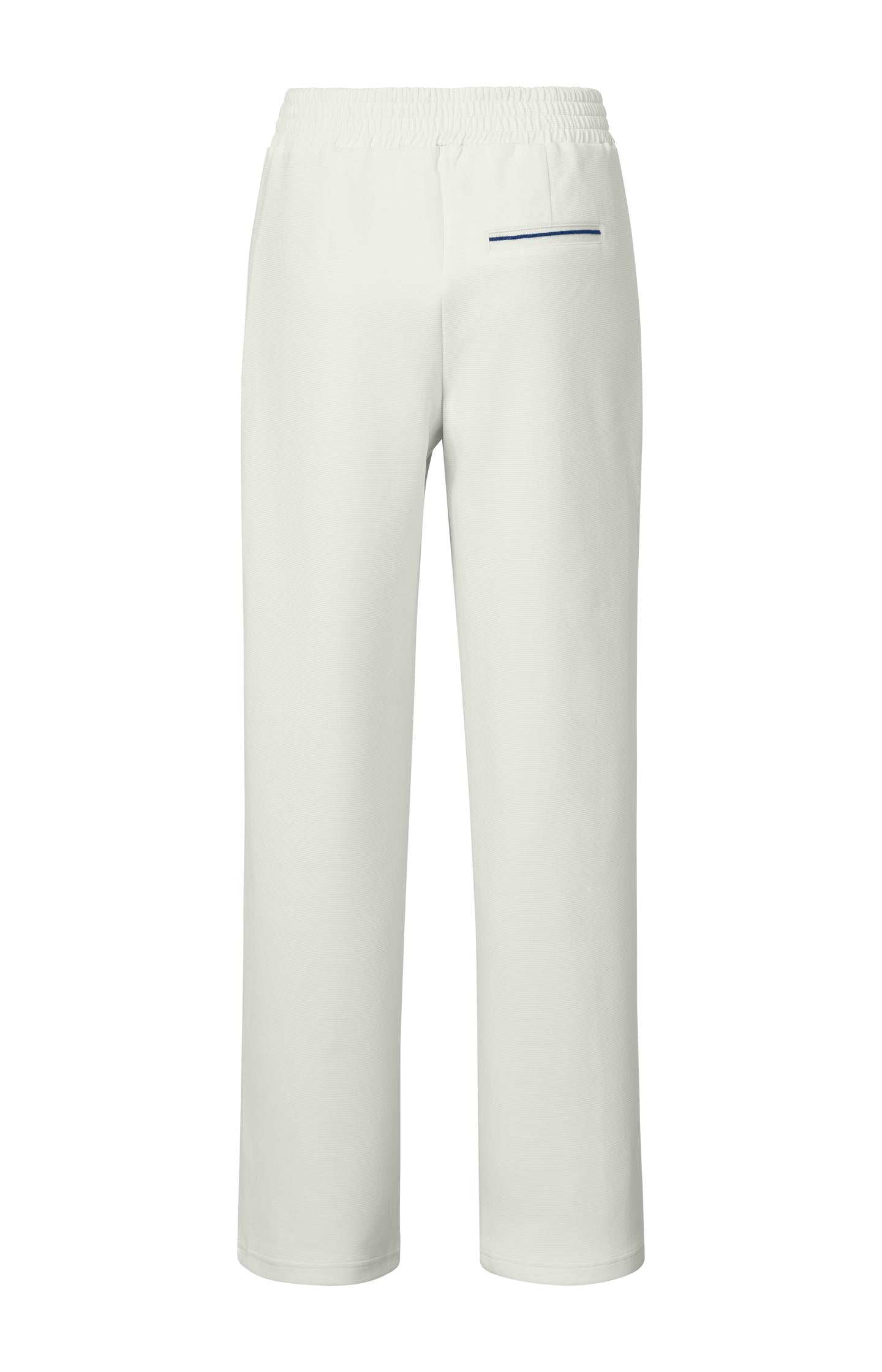 Jersey wide leg trousers with elastic waist and seam details