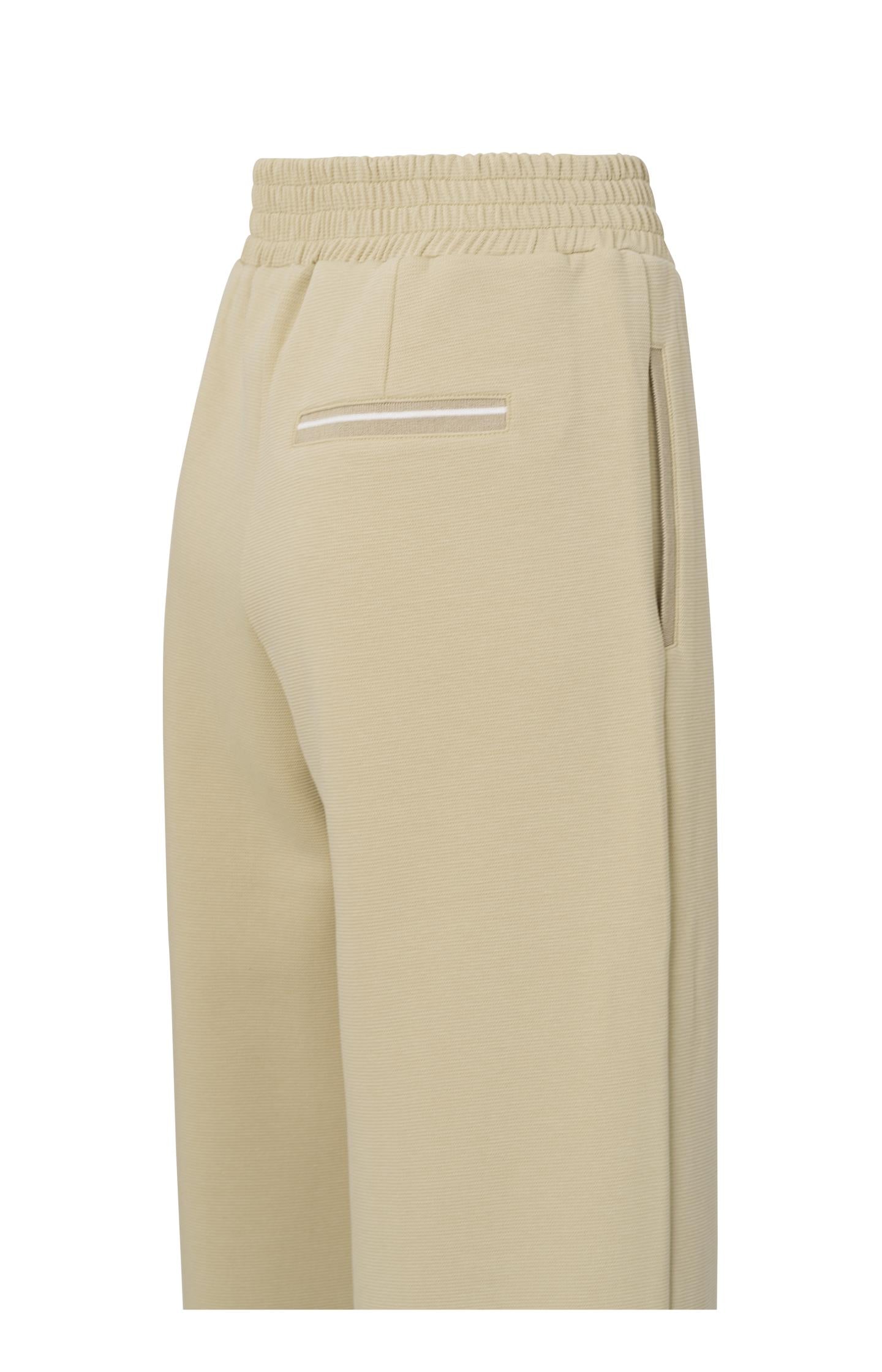 Jersey wide leg trousers with elastic waist and seam details