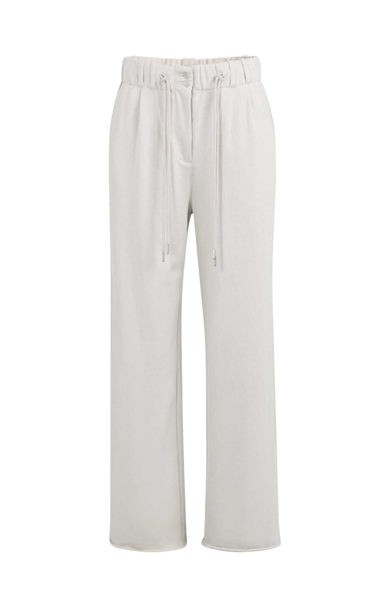 Jersey wide leg trousers with pleats and drawcord at waist - Type: product