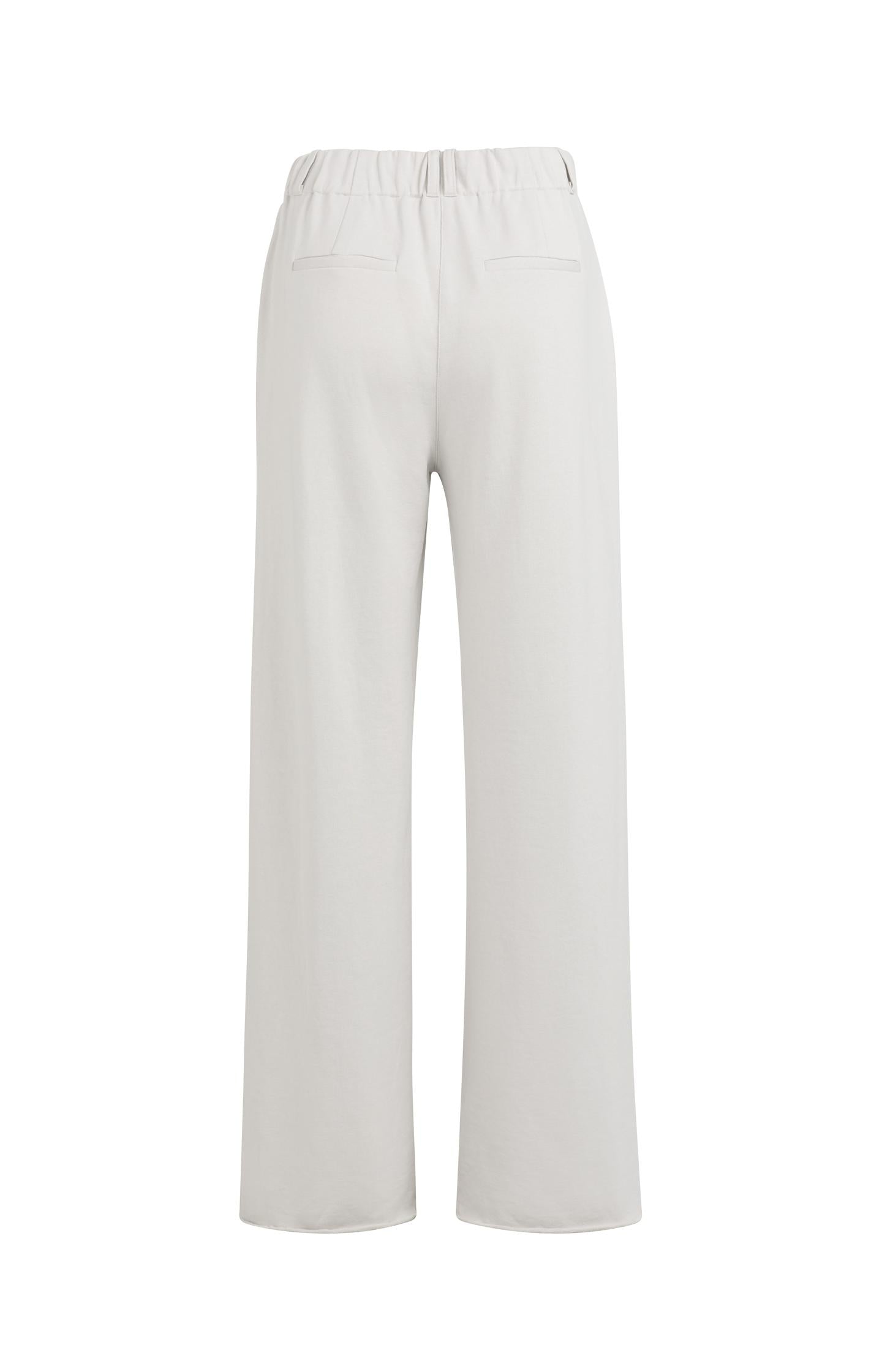 Jersey wide leg trousers with pleats and drawcord at waist