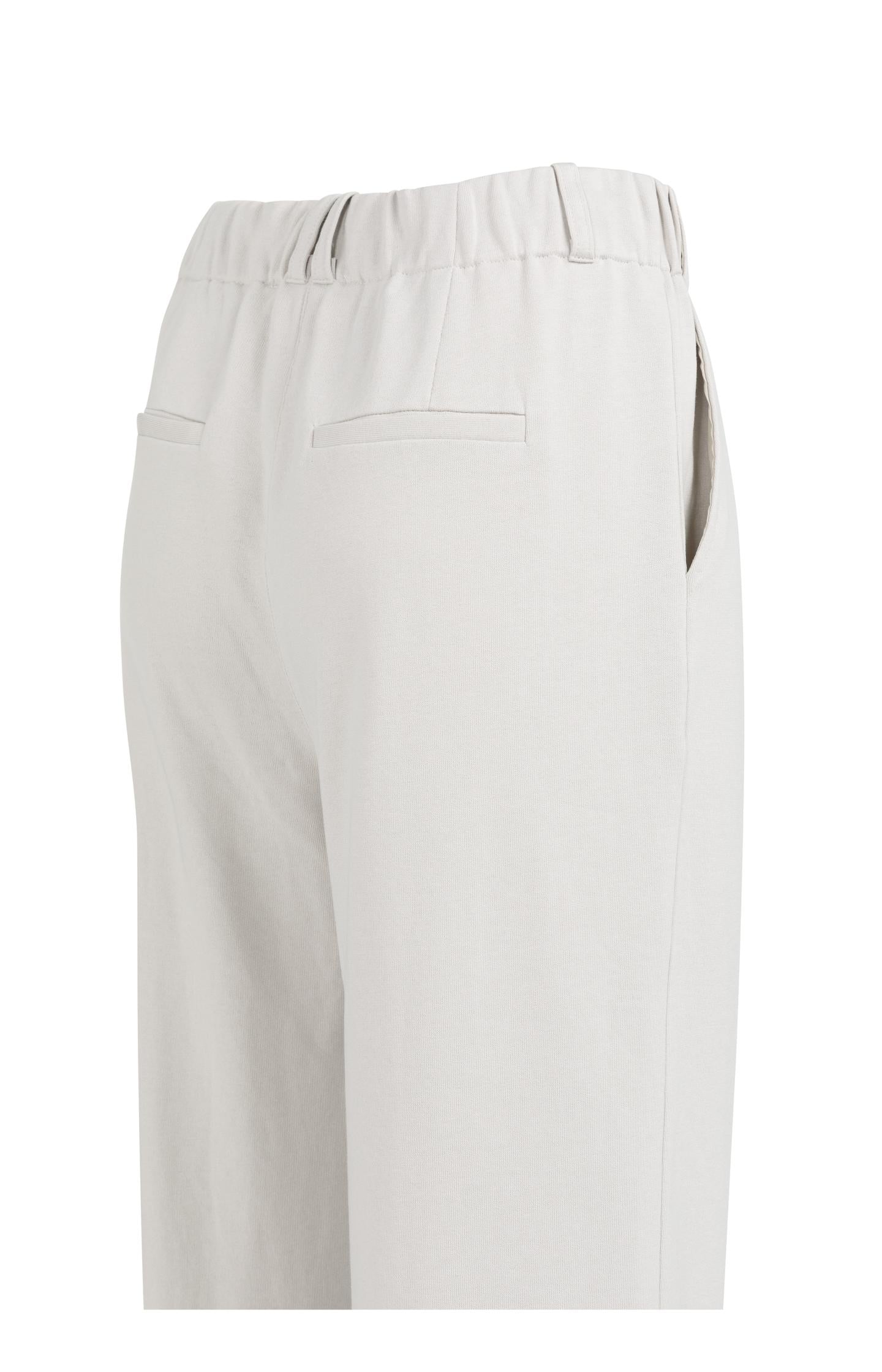 Jersey wide leg trousers with pleats and drawcord at waist