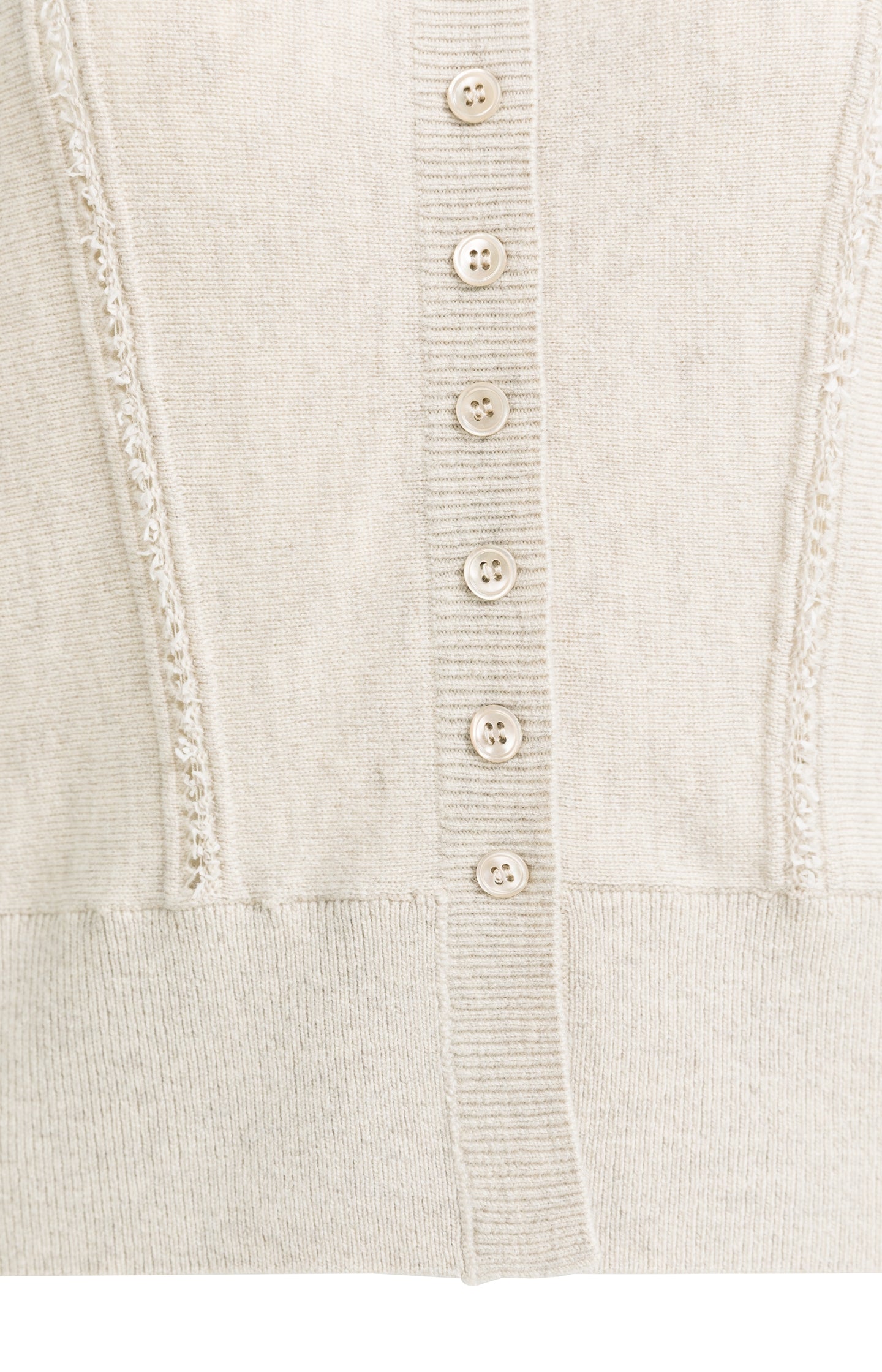 Knitted cardigan with high collar and button closure
