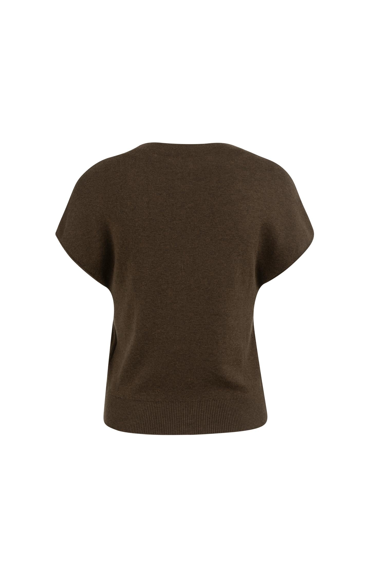 Knitted cardigan with short sleeves and front buttons