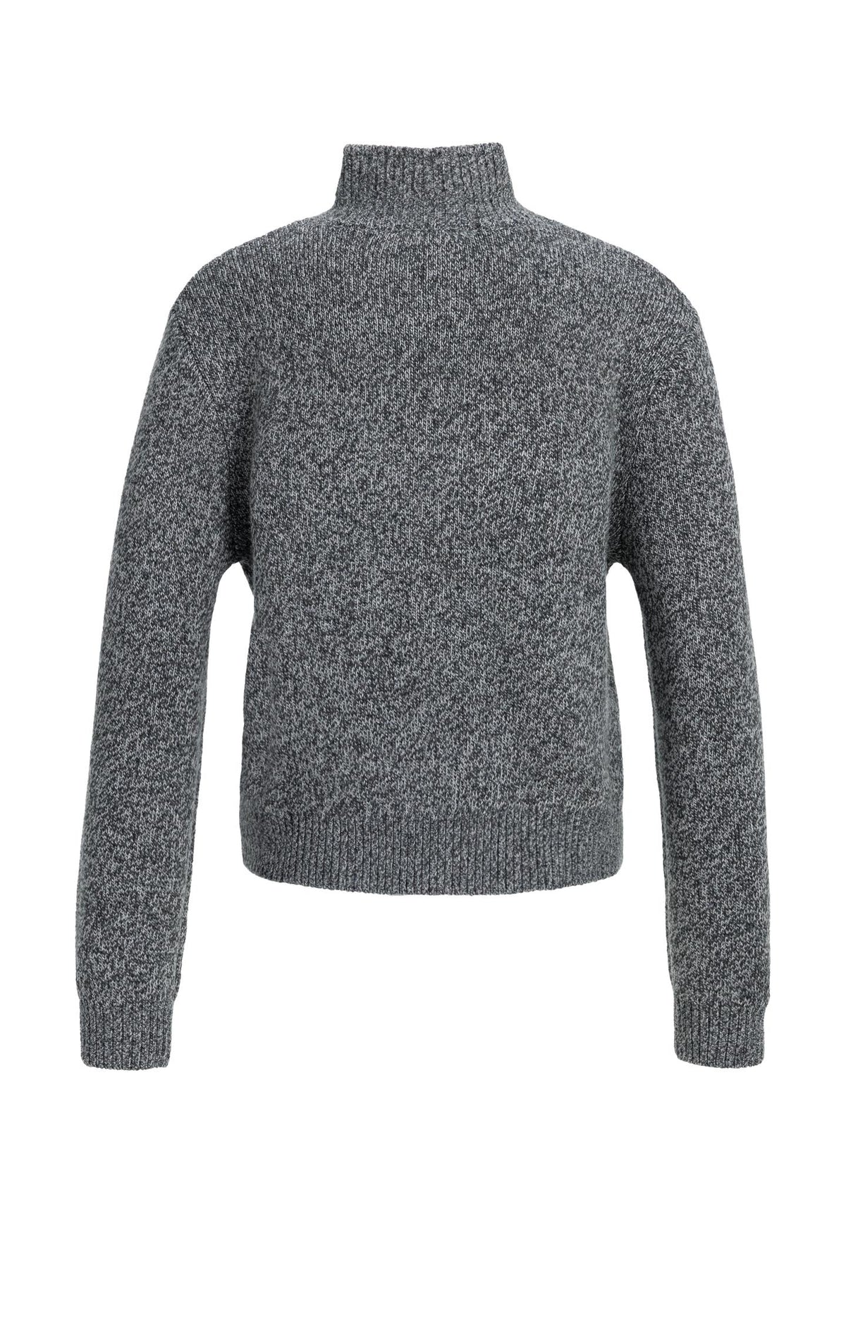 Knitted cardigan with snap buttons - Dark Anthracite Melange
