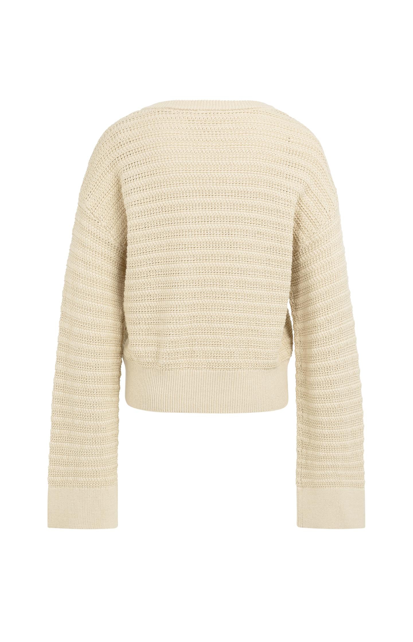 Knitted cardigan with V-neck and diagonal placket