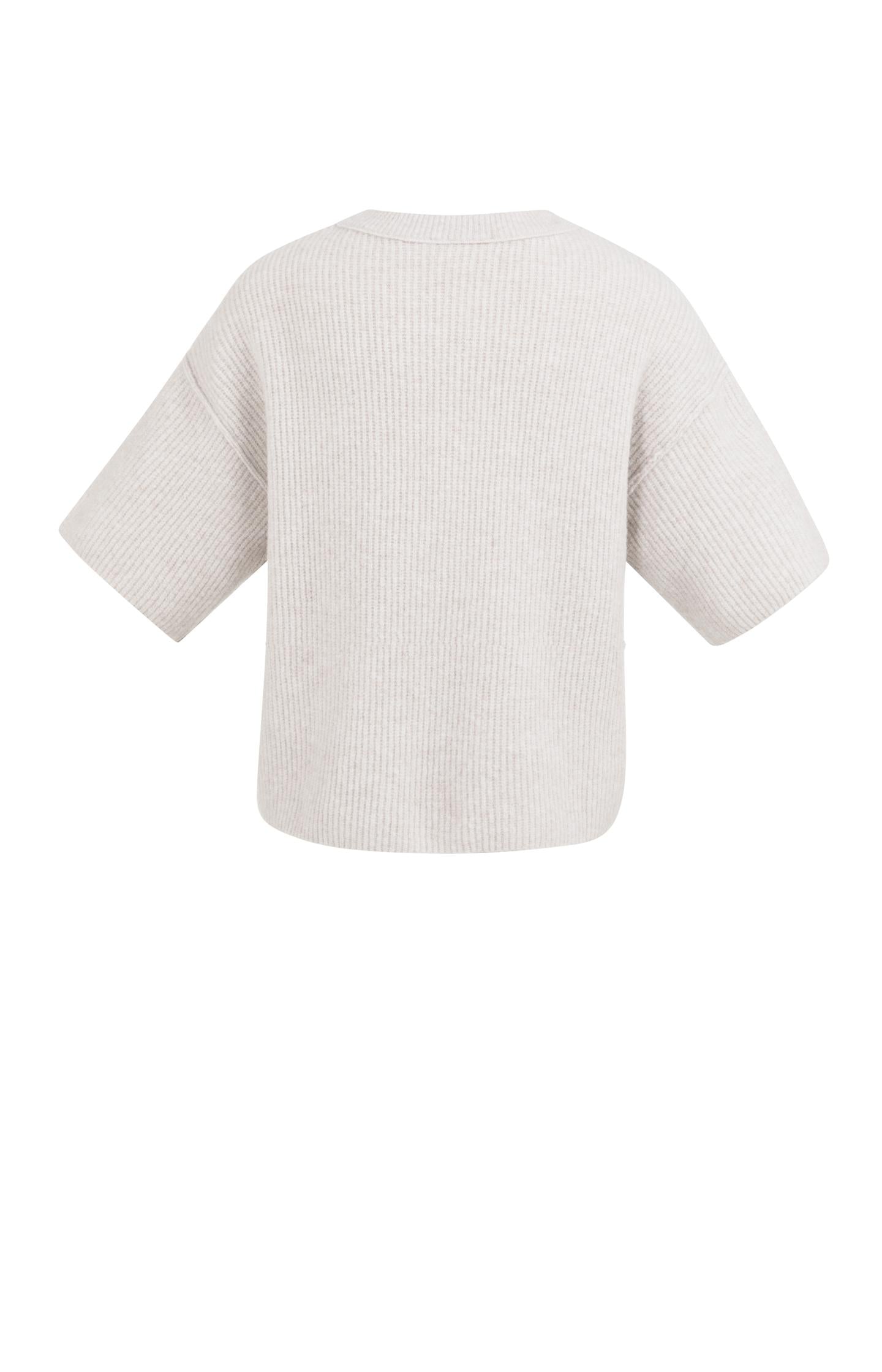 Knitted cardigan with wide short sleeves and buttons