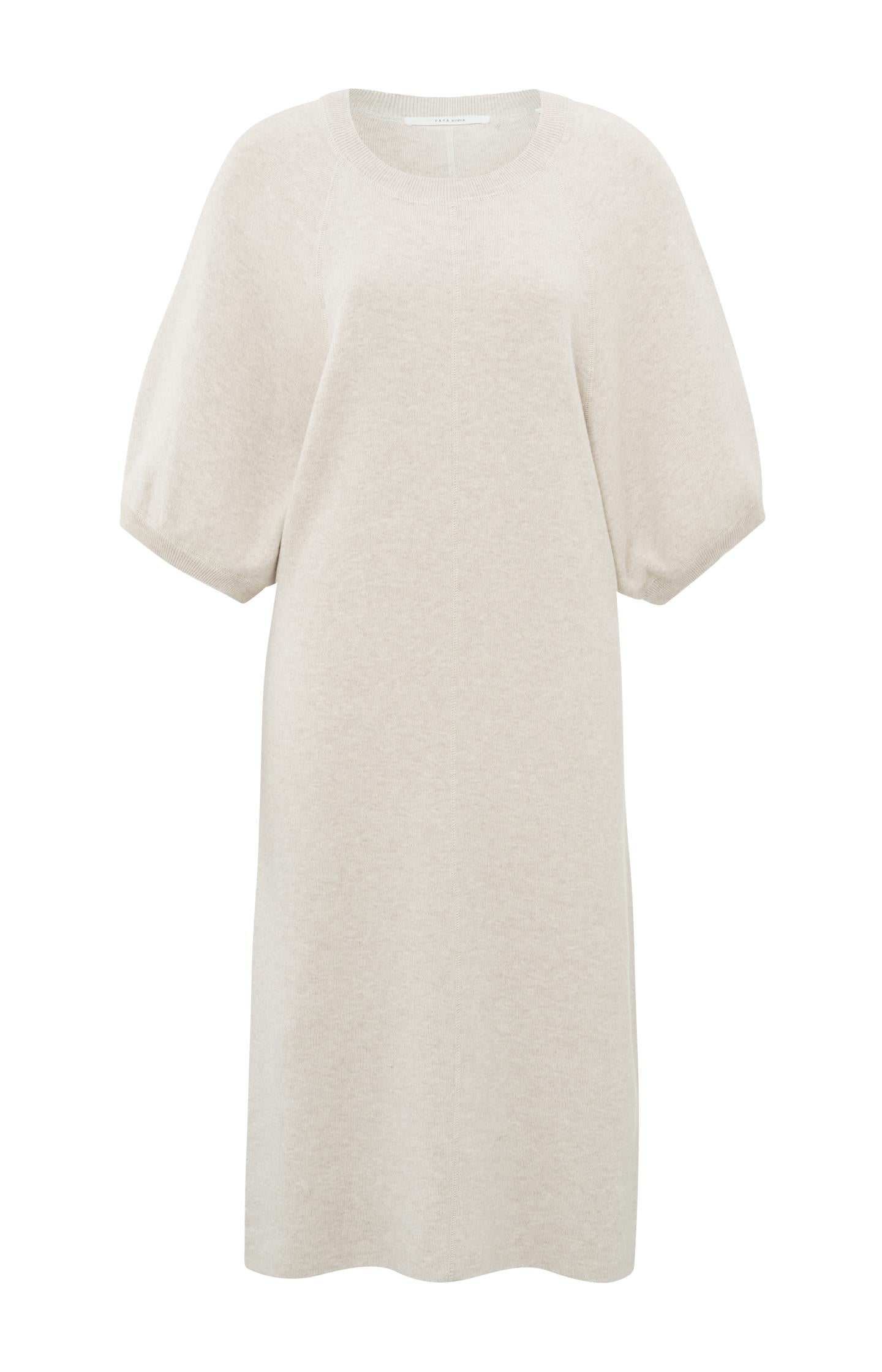 Knitted dress with round neck and half long wide sleeves - Type: product