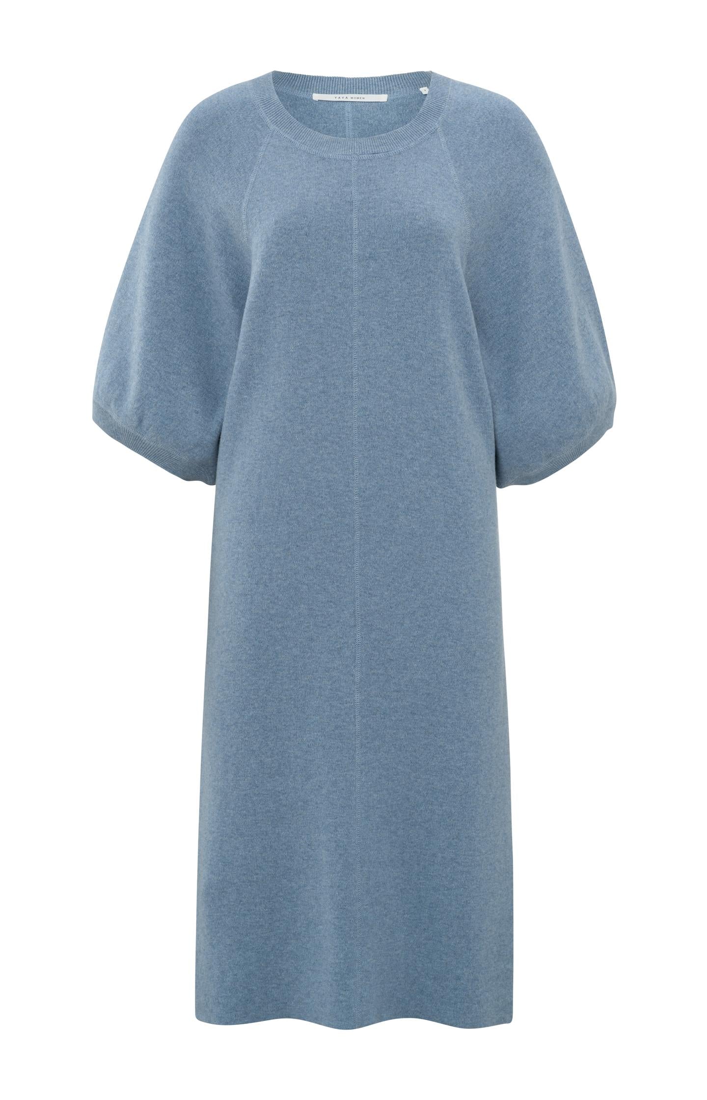 Knitted dress with round neck and half long wide sleeves - Type: product