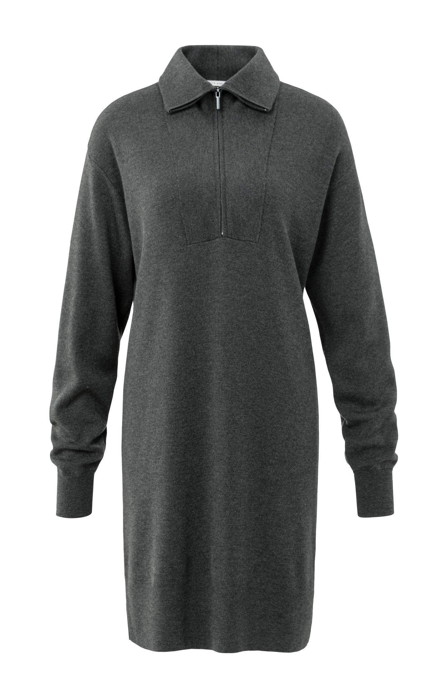 Knitted dress with zipper and long sleeves - Type: product