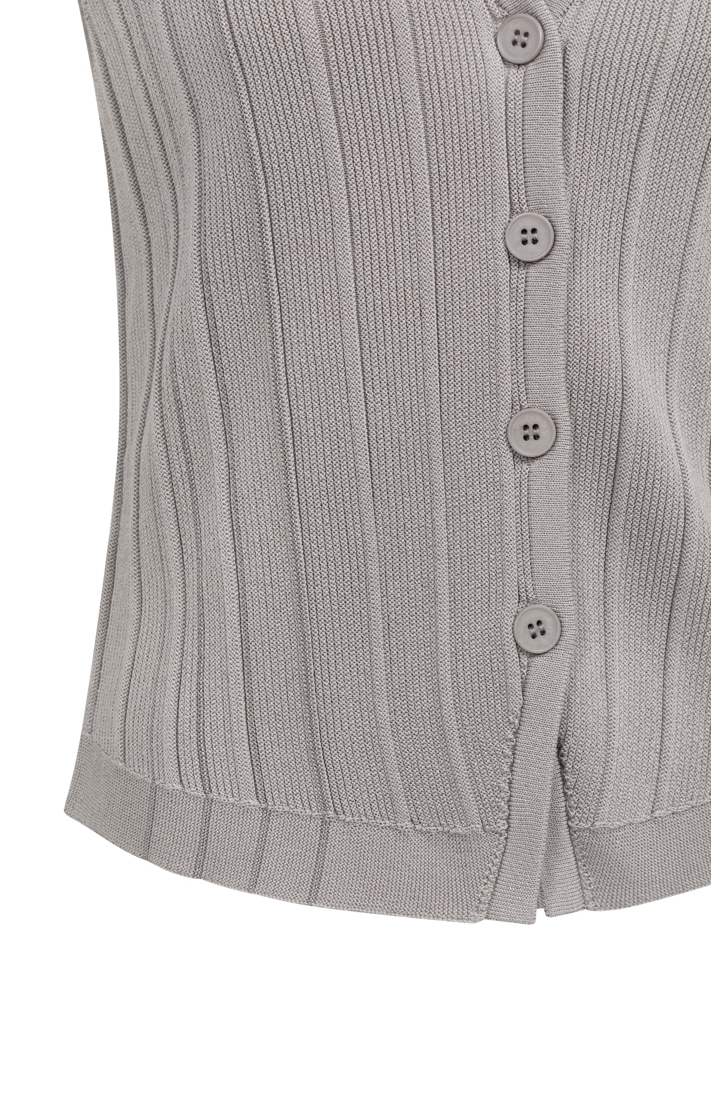 Knitted gilet with V-neck and stripe design - Type: lookbook
