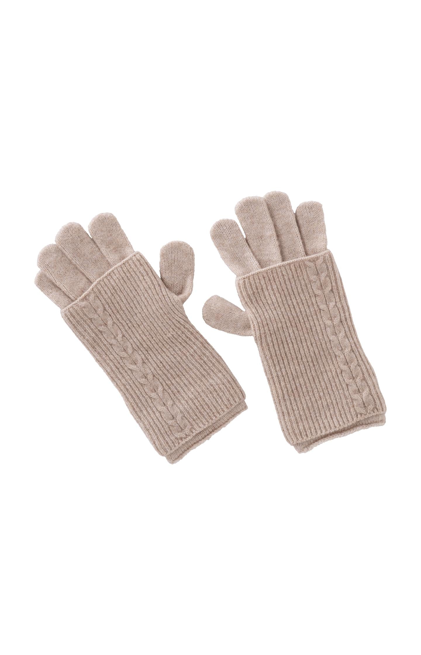 Knitted gloves with ribbed cable design - Type: product