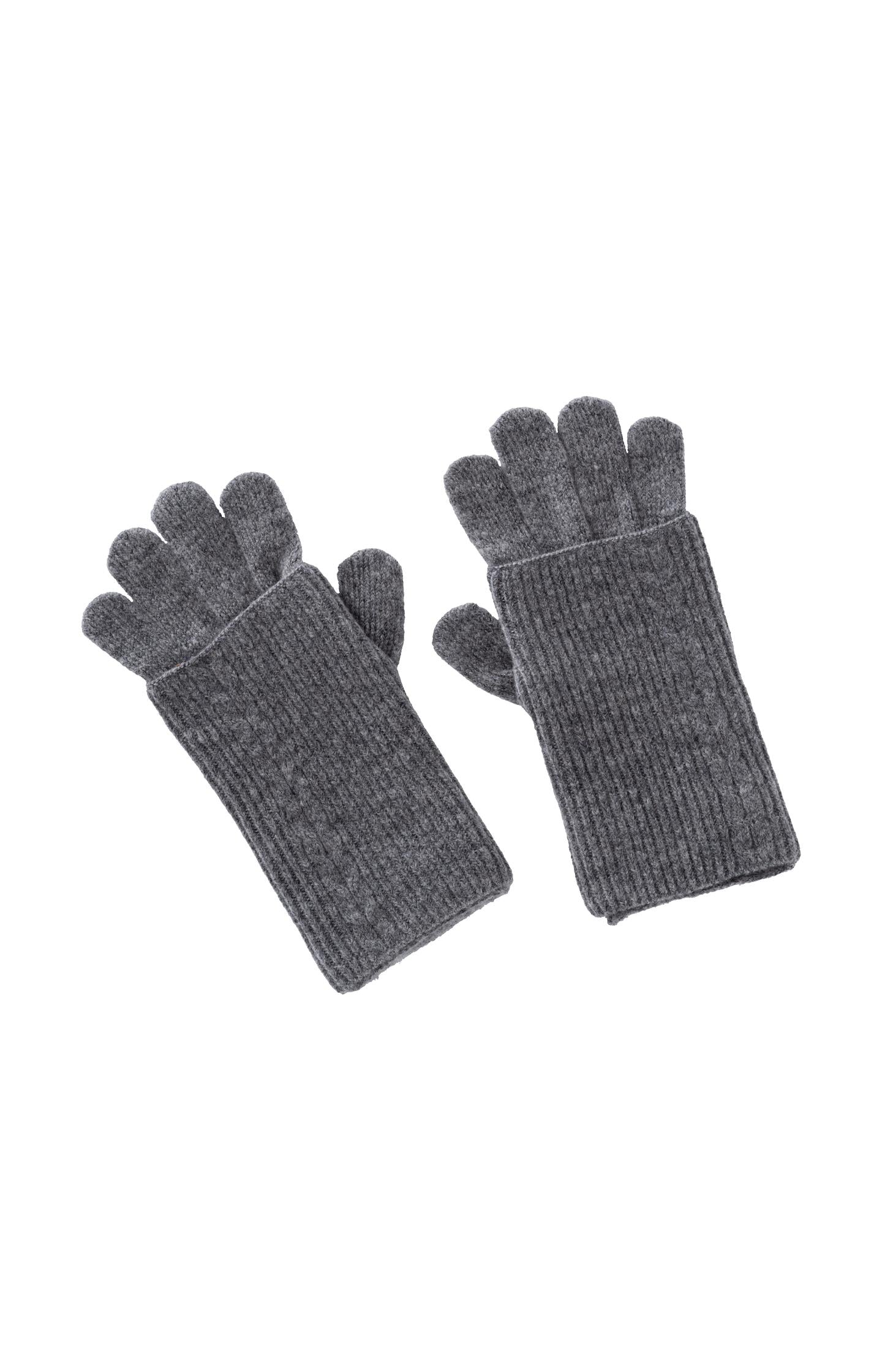 Knitted gloves with ribbed cable design - Type: product